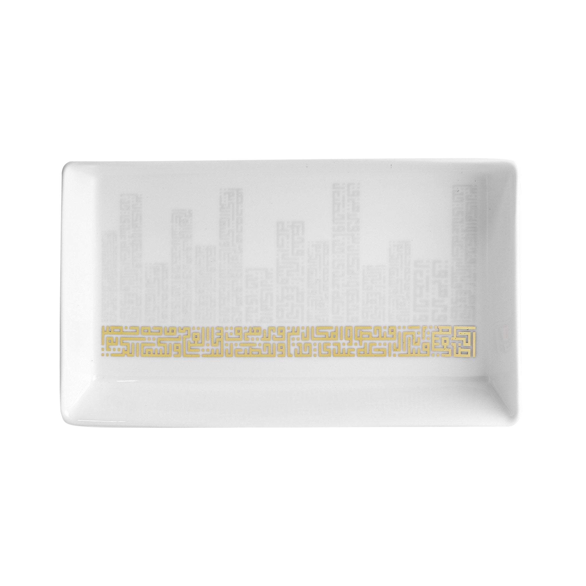 Dimlaj Abraj Rectangle Plates 2Pc Medium Gold