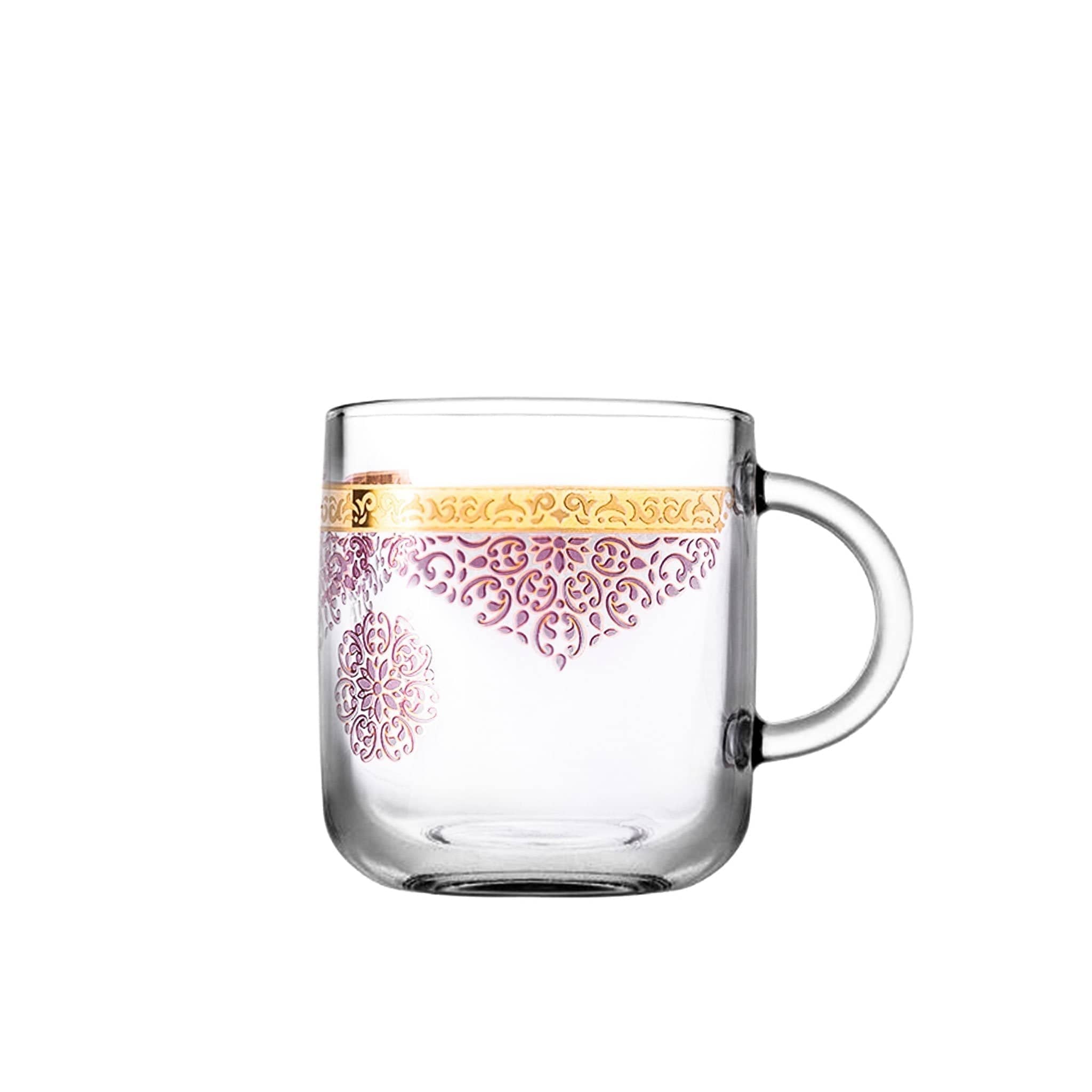 Dimlaj Selena Set of 6 Pcs Mugs (Gold & Pink)