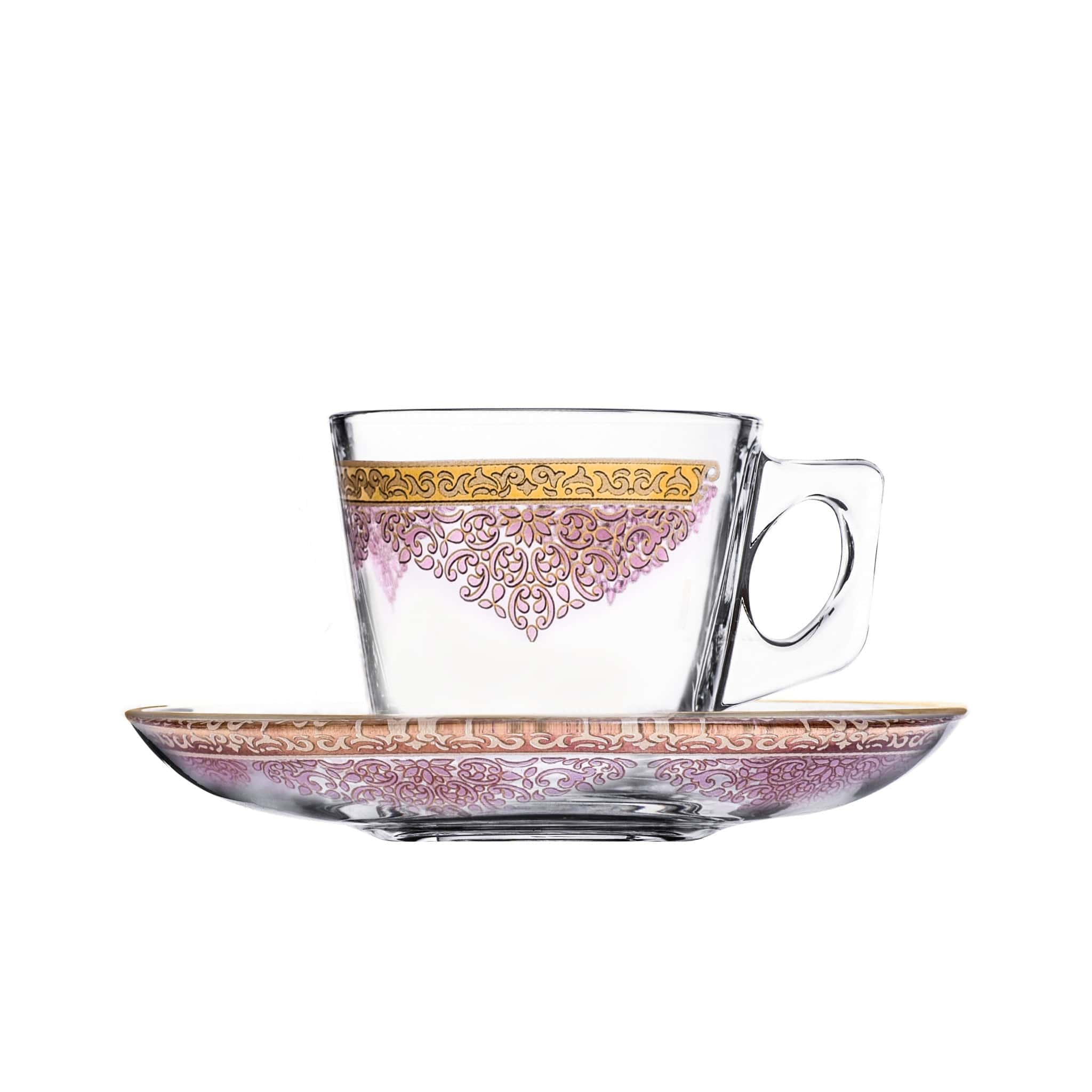 Dimlaj Selena Espresso Set 6Pc Gold & Pink