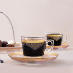 Dimlaj Selena Espresso Set 6Pc Gold & Pink