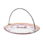 Dimlaj Selena Serving Tray with Handle Gold & Pink