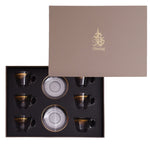 Dimlaj Selena Tea Cups & Saucers 6Pc Gold & Pink