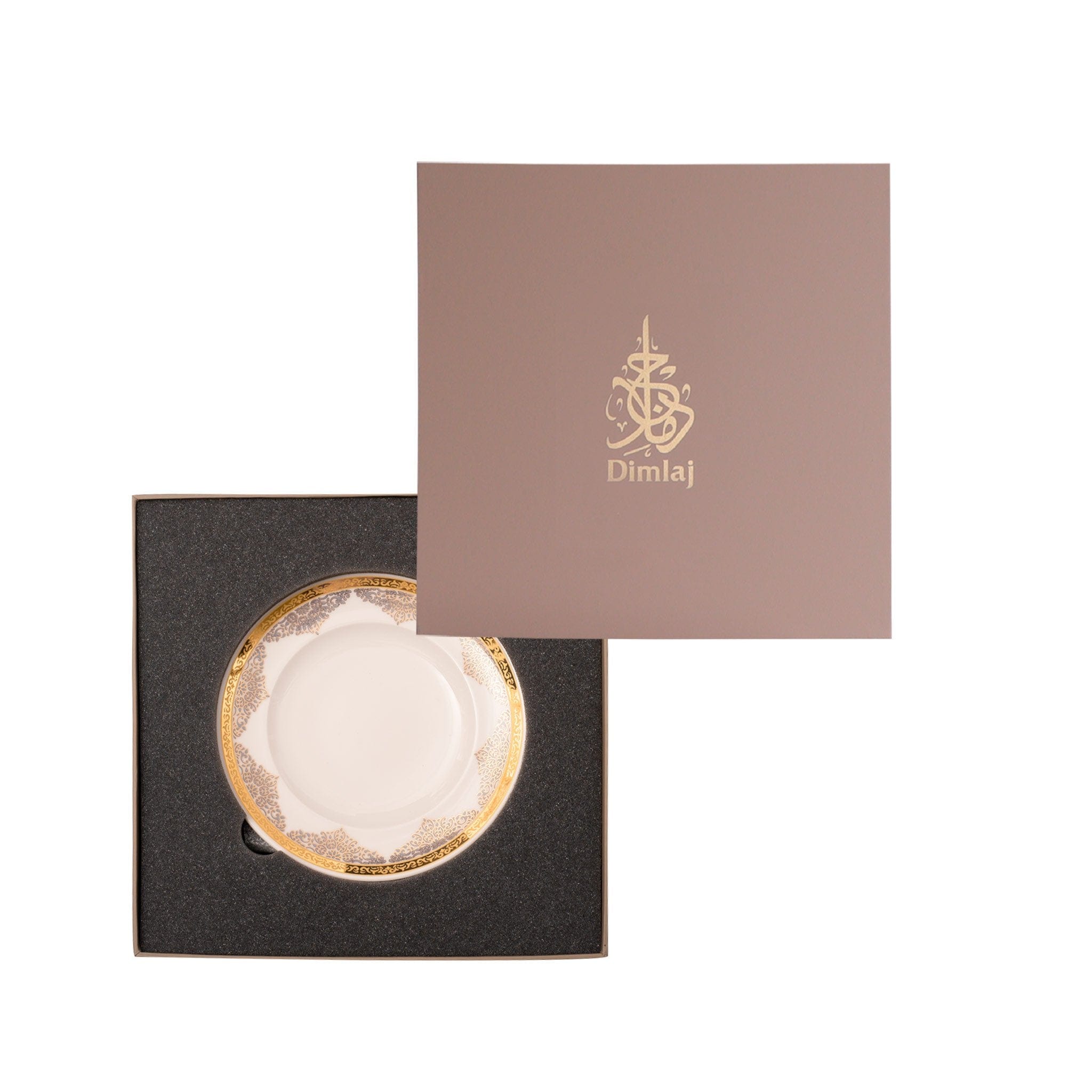 Dimlaj Selena Set of 6 Pcs Dessert Plates (Gold & Pink)