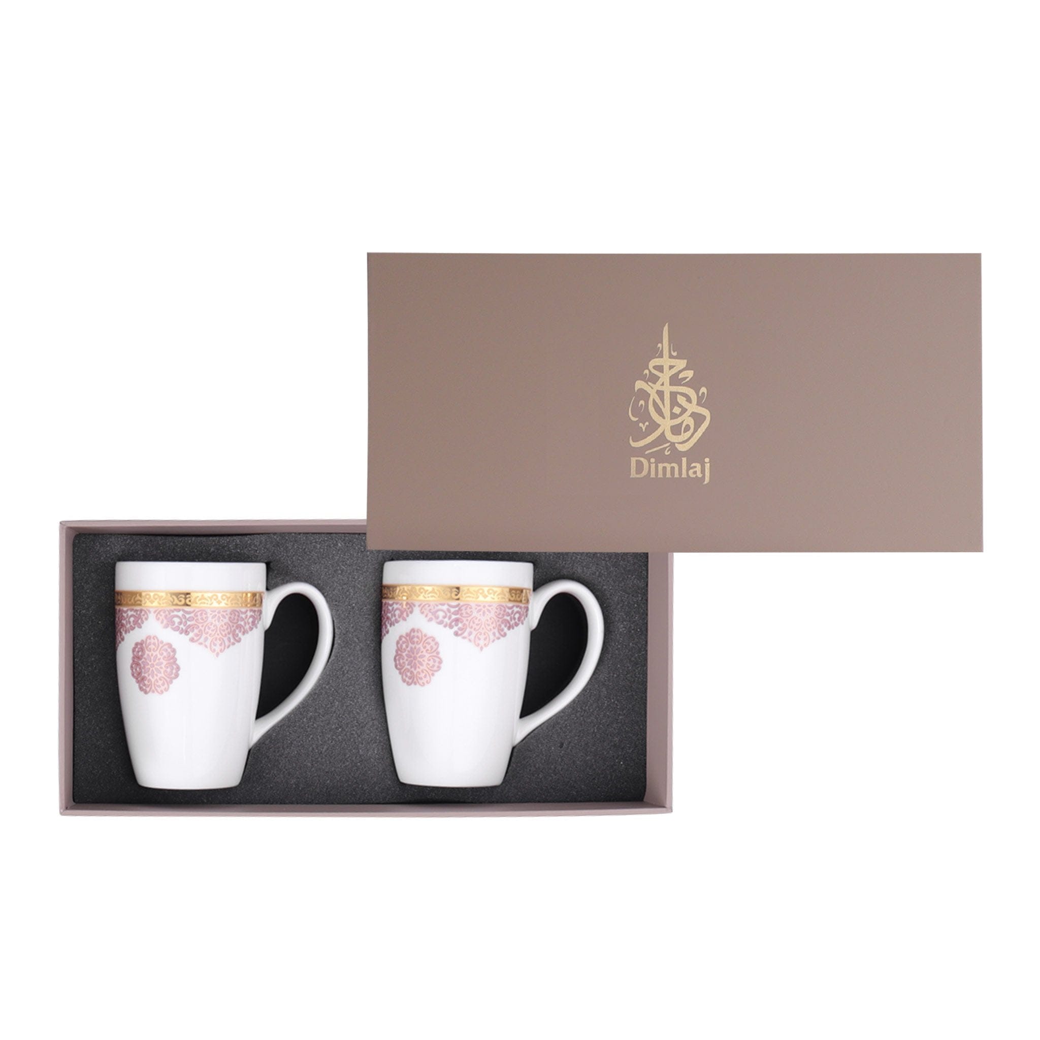 Dimlaj Selena Set of 2 Pcs Mugs (Gold & Pink)