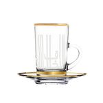 Dimlaj Asala Tea Cups & Saucers 6Pc Gold