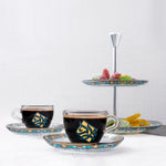 Dimlaj Wurood Espresso Set 6Pc Gold & Green
