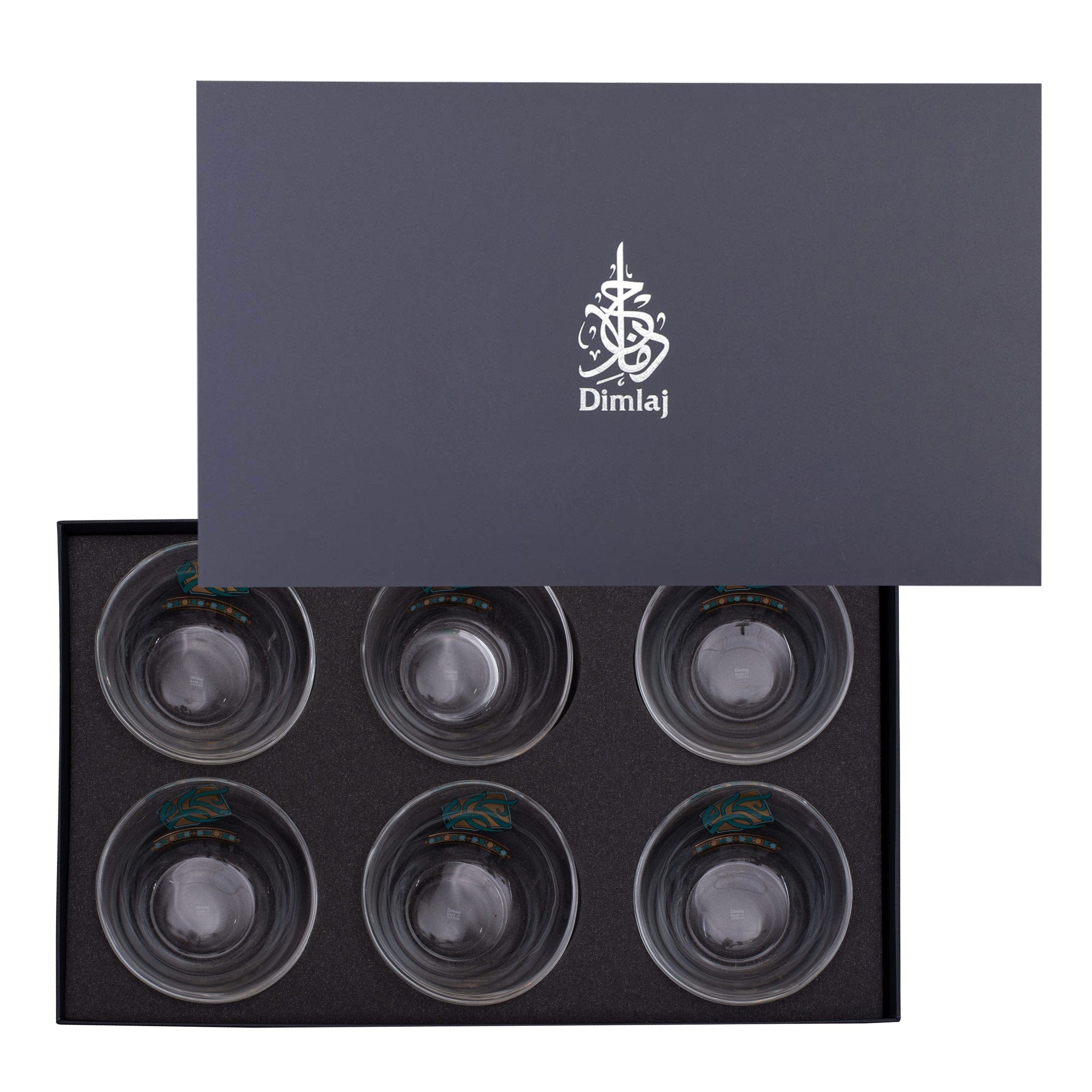 Dimlaj Wurood Serving Bowls 6Pc Gold & Green