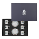 Dimlaj Wurood Turkish Coffee Cups Gold & Green