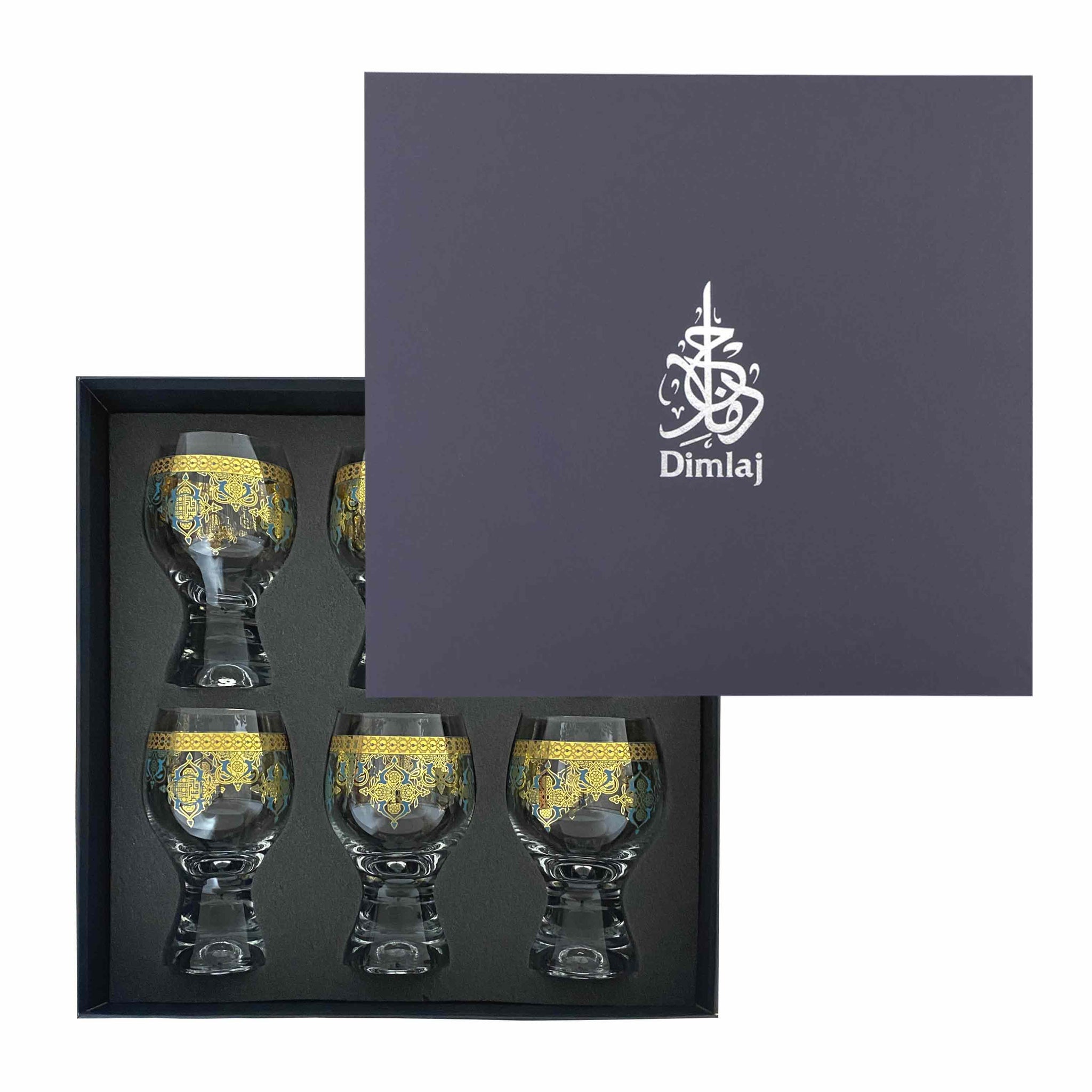 Dimlaj Rayhan Goblet Stems 6Pc Gold