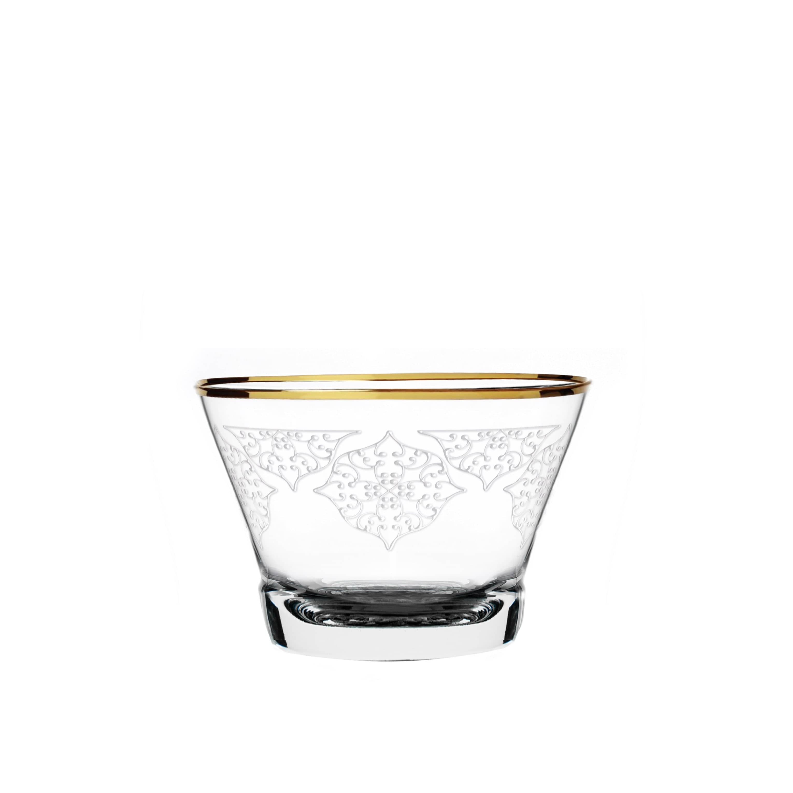Dimlaj Perla Cawa Cups 6Pc Crystal Gold