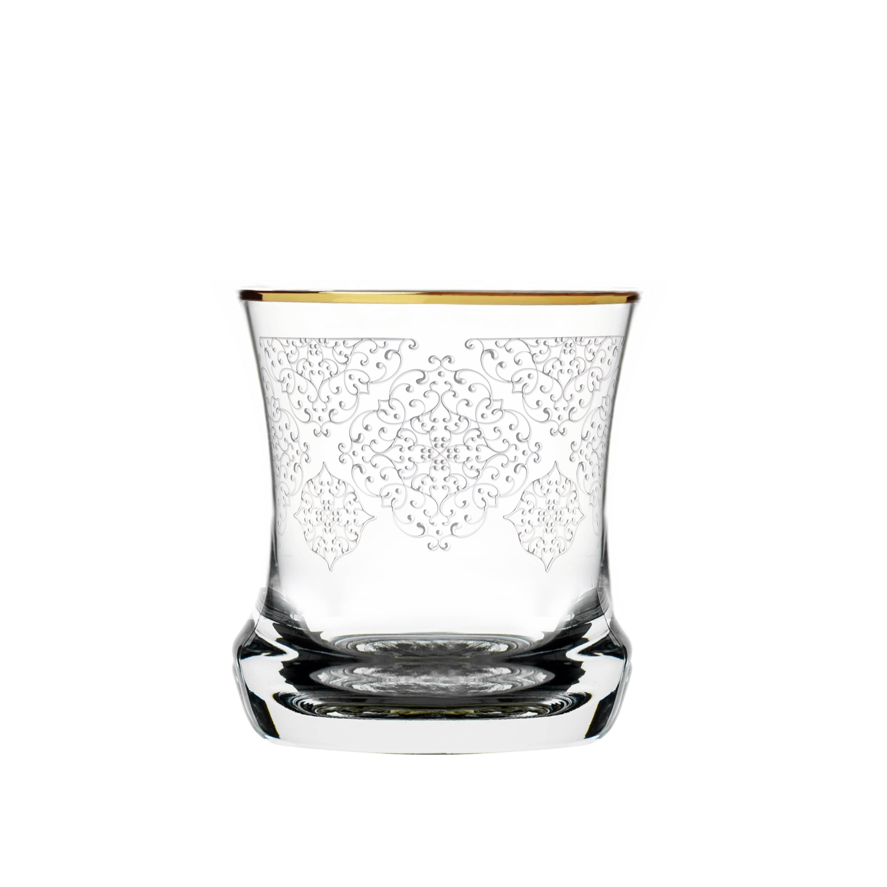 Dimlaj Perla Short Tumblers 6Pc Crystal Gold