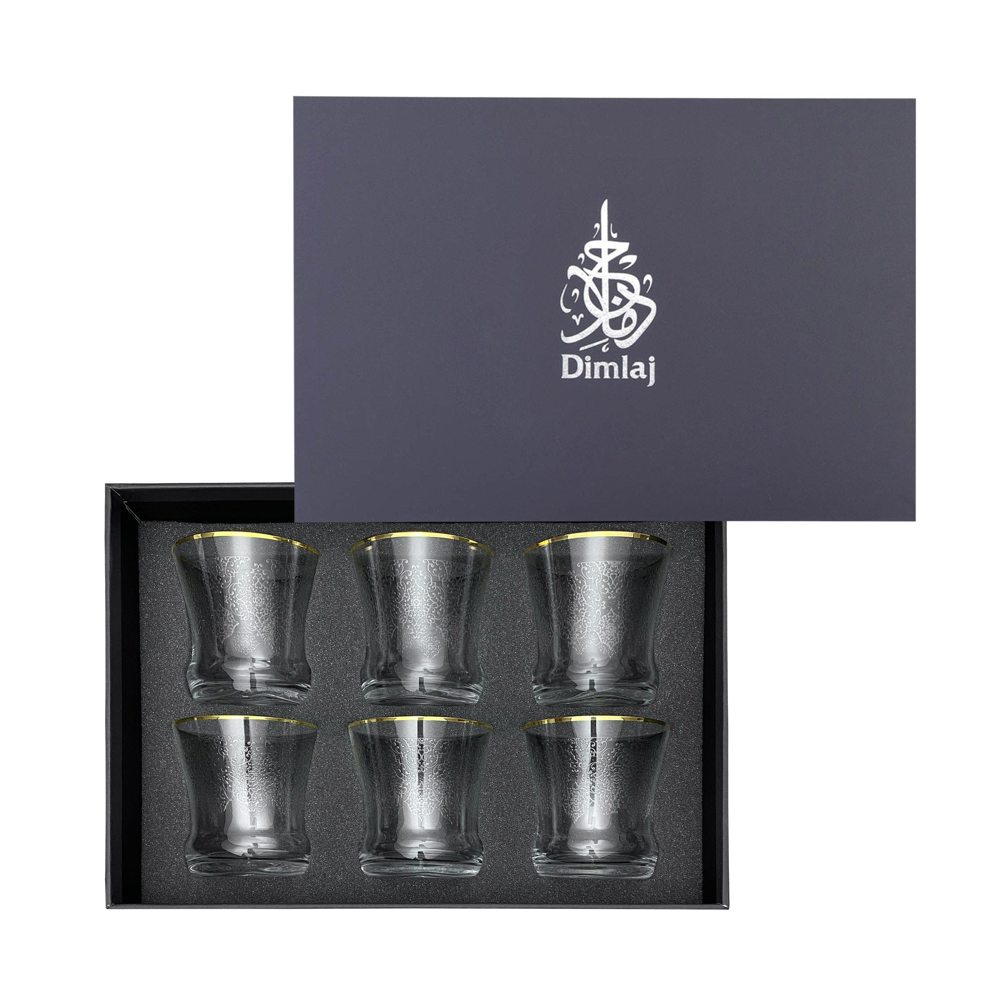 Dimlaj Perla Short Tumblers 6Pc Crystal Gold