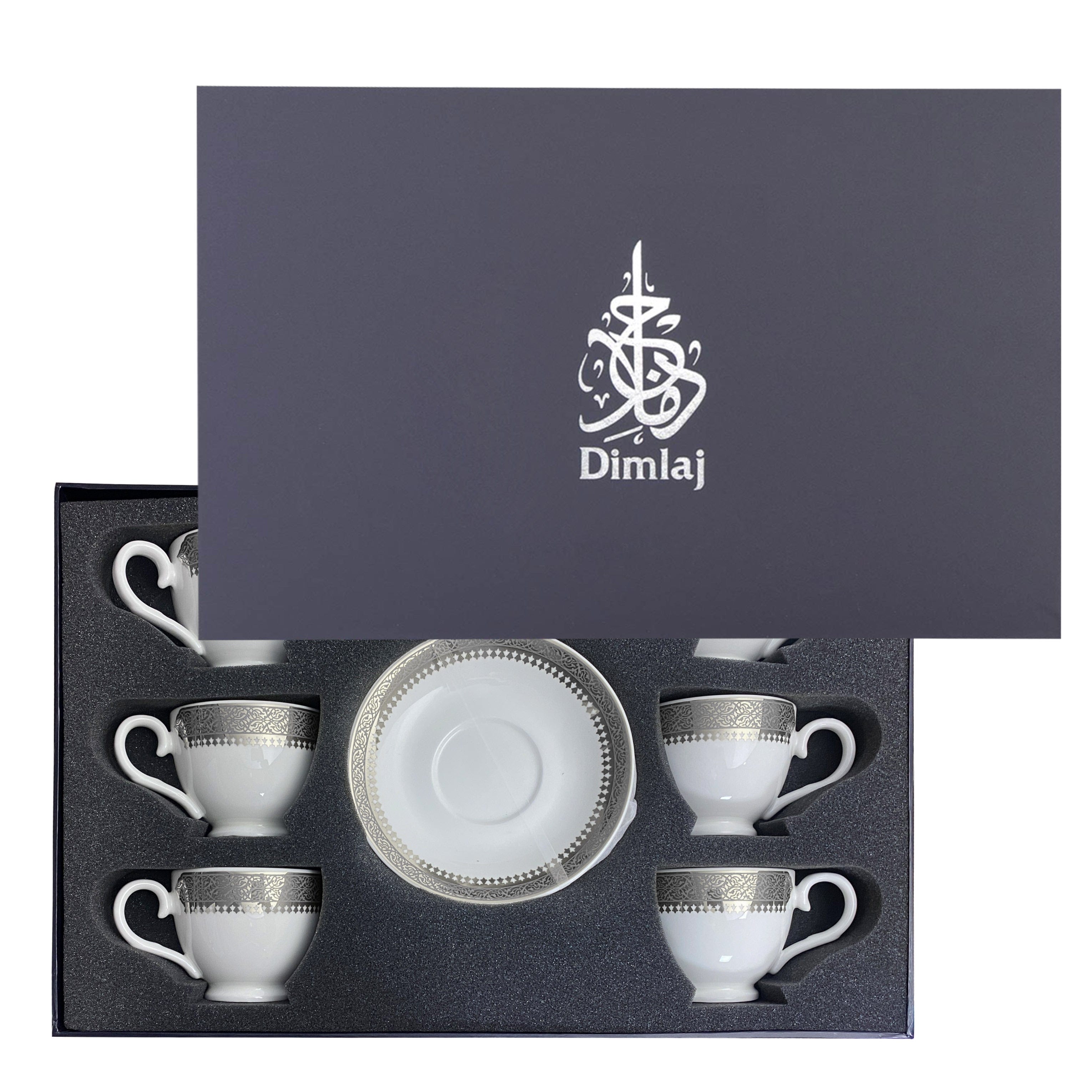 Dimlaj Cordoba Set of 6 Pcs Tea Cups (Platinum)