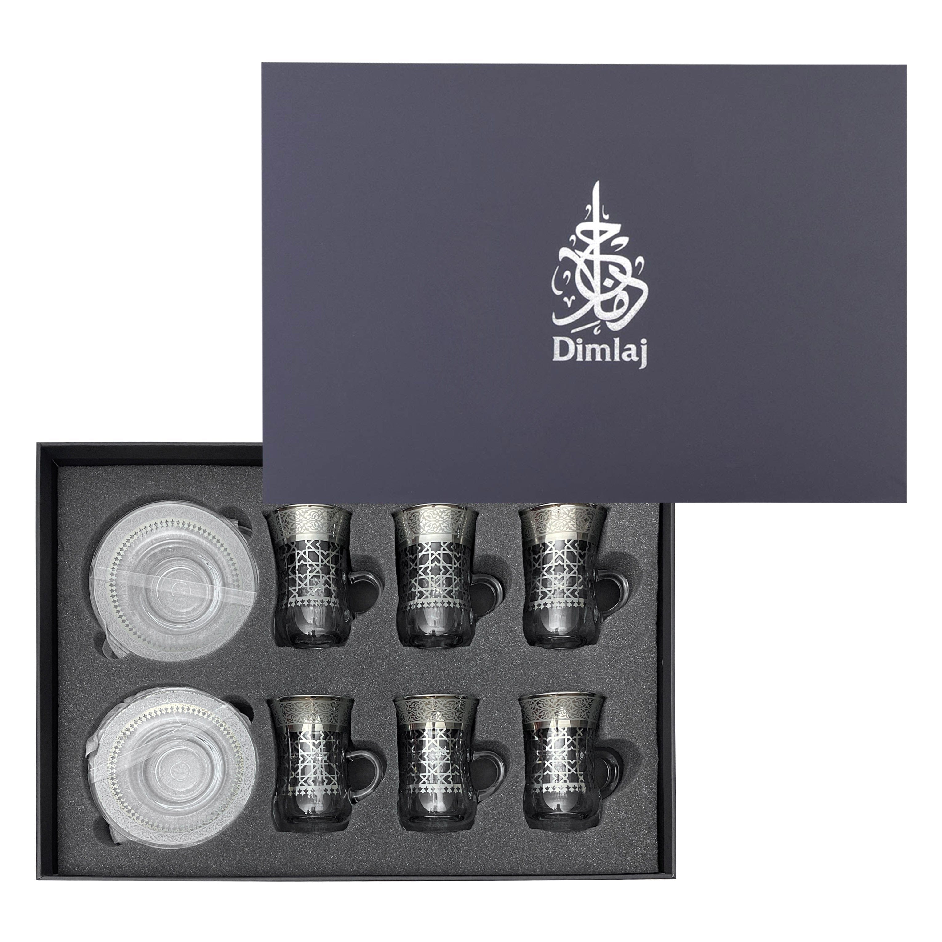 Dimlaj Cordoba Set of 6 Pcs Tea Cups (Platinum)