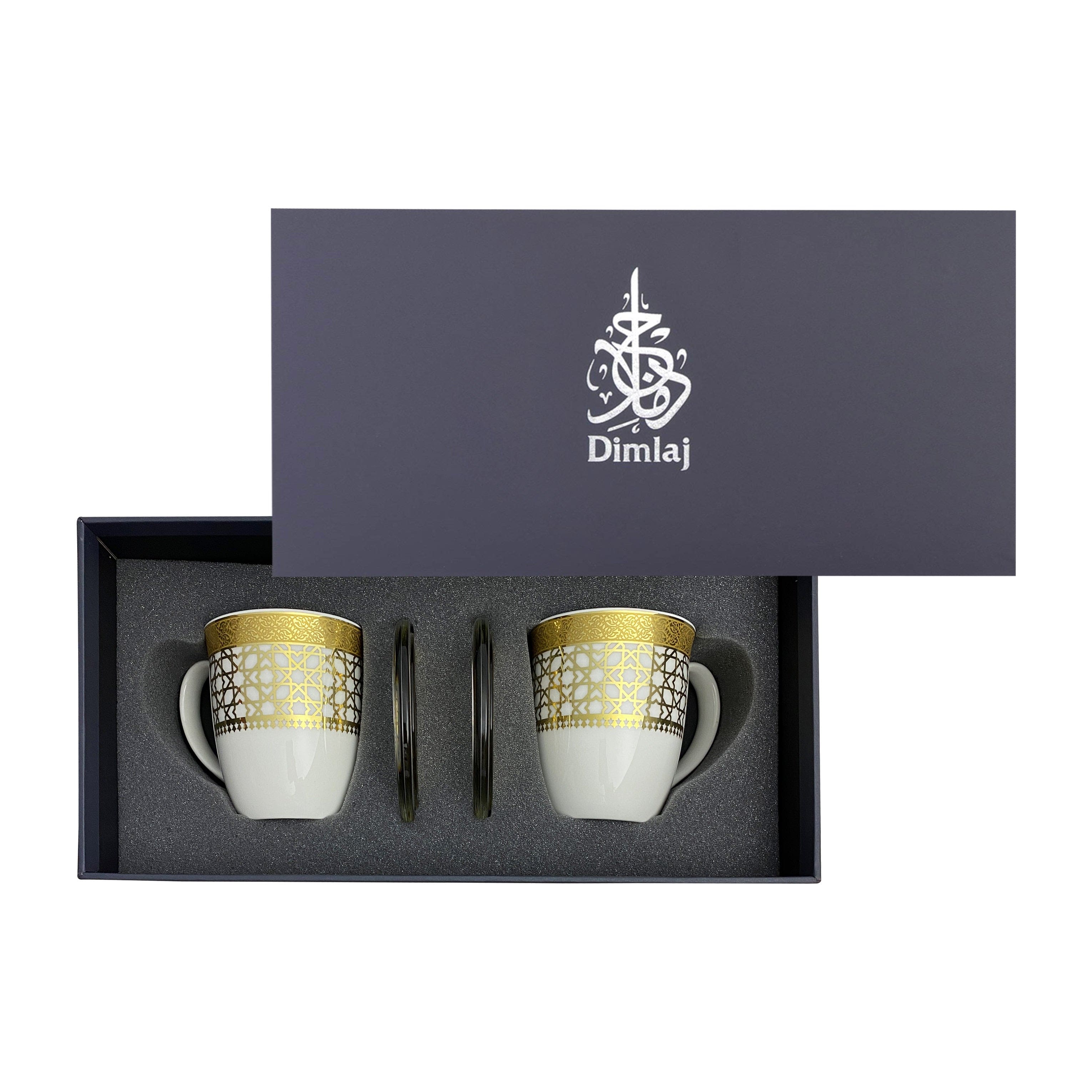 Dimlaj Cordoba Set of 4 Pcs Mugs & Covers (Gold)