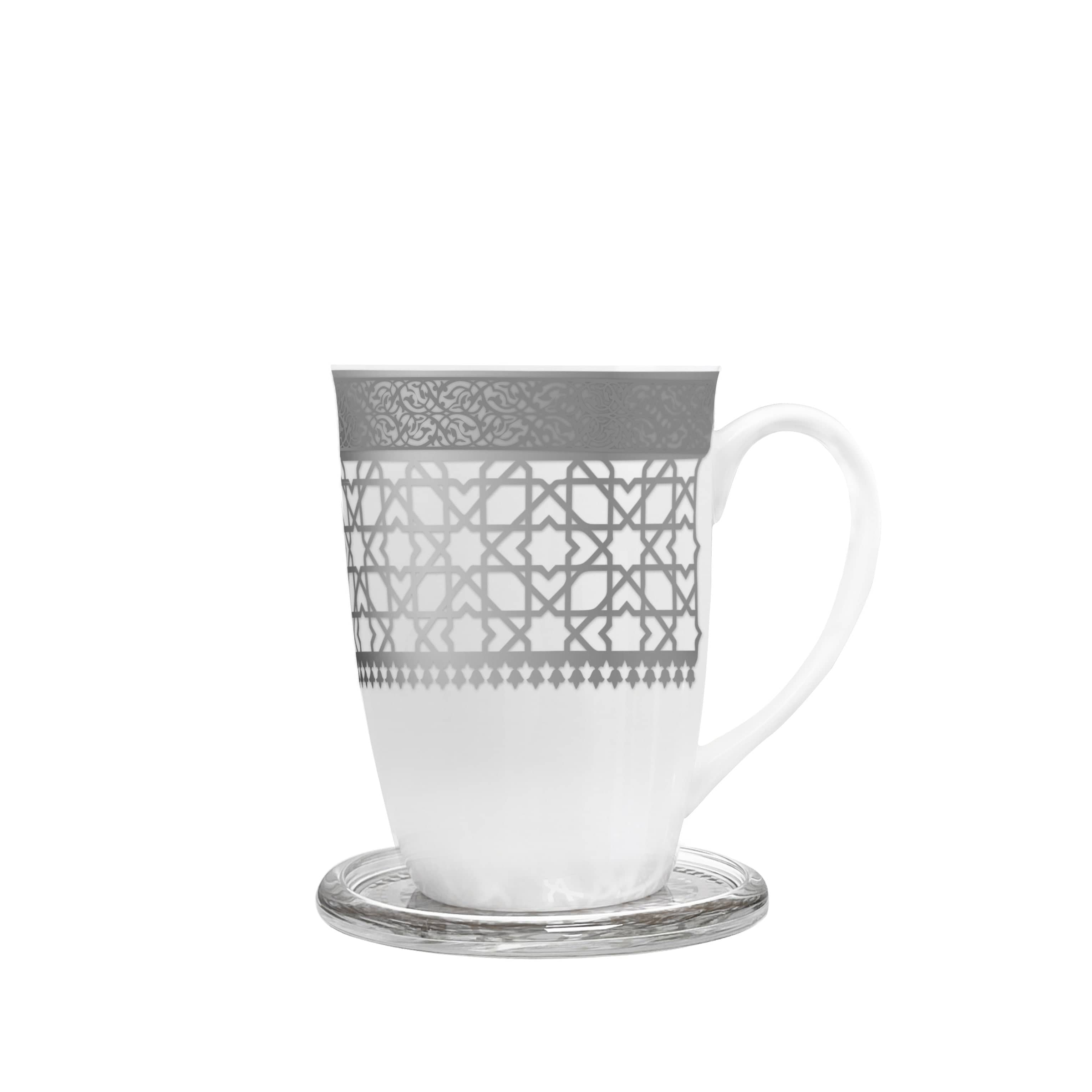 Dimlaj Cordoba Set of 4 Pcs Mugs & Covers (Platinum)
