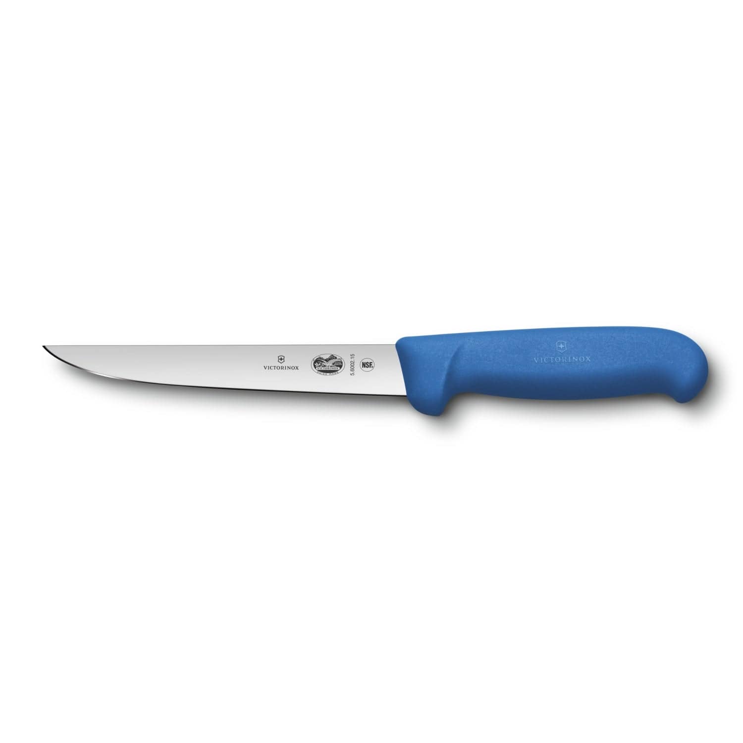 Victorinox Fibrox Straight Wide Blade Boning Knife Blue 15cm- 5.6001.15