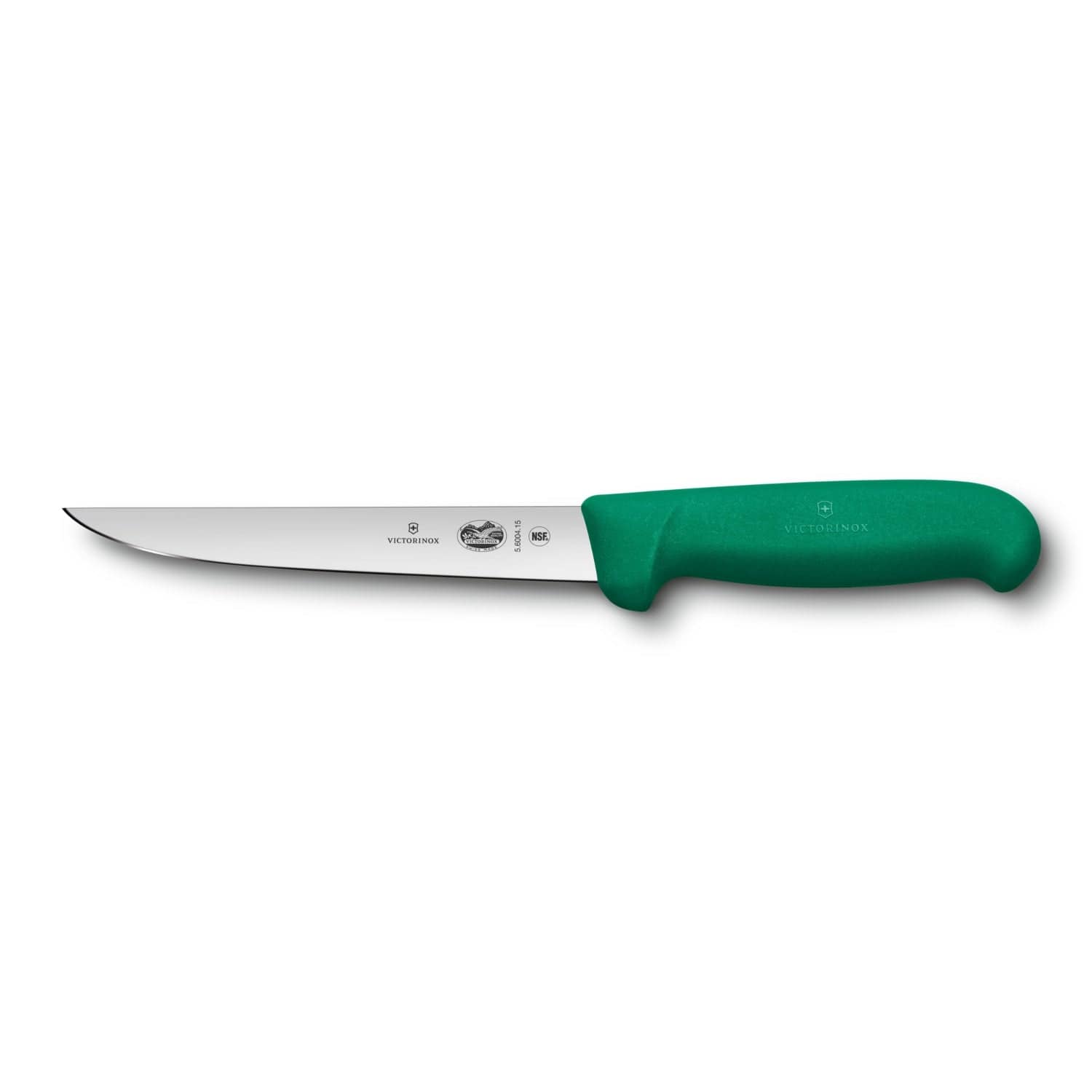 Victorinox Fibrox Straight Wide Blade Boning Knife Green 15cm- 5.6001.15