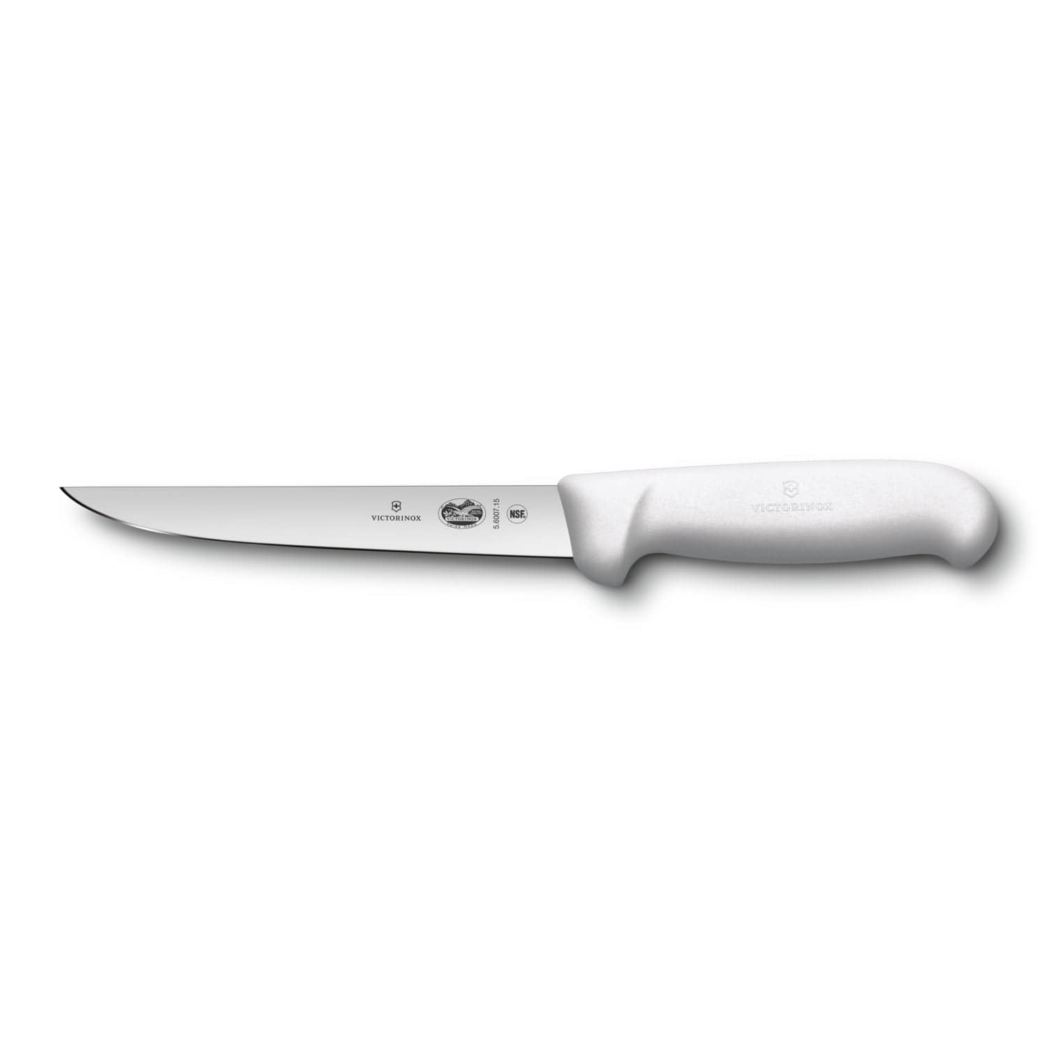Victorinox Fibrox Straight Wide Blade Boning Knife White 15cm- 5.6001.15