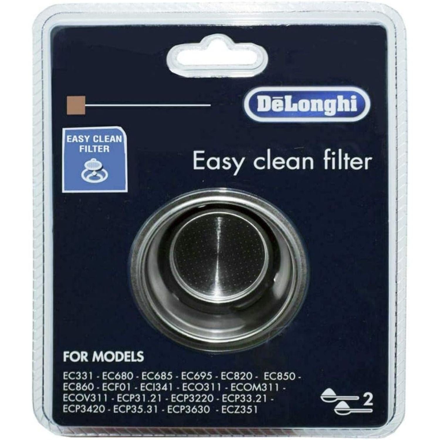 De'Longhi Easy Clean Filter 2 Cup