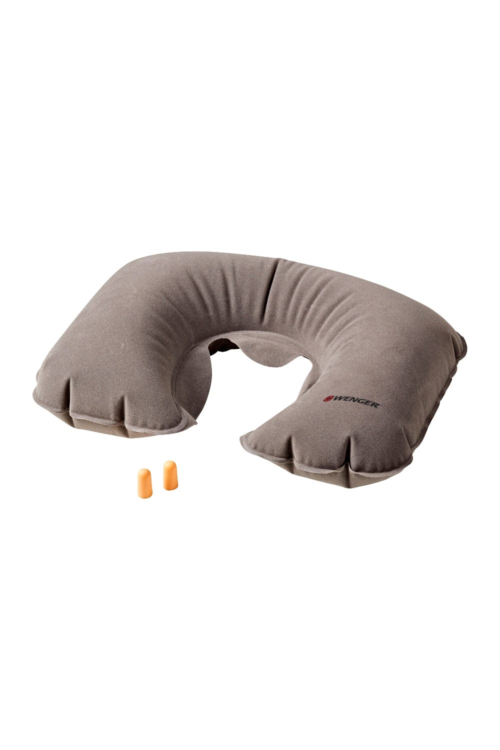 Wenger TA Inflatable Neck Travel Pillow with Ear Plugs Grey - 604585