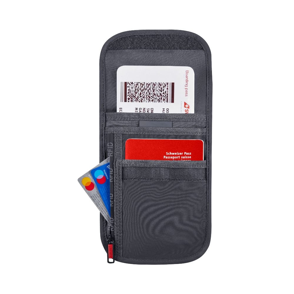 Wenger Travel Document RFID Neck Pouch Grey Organizer Case