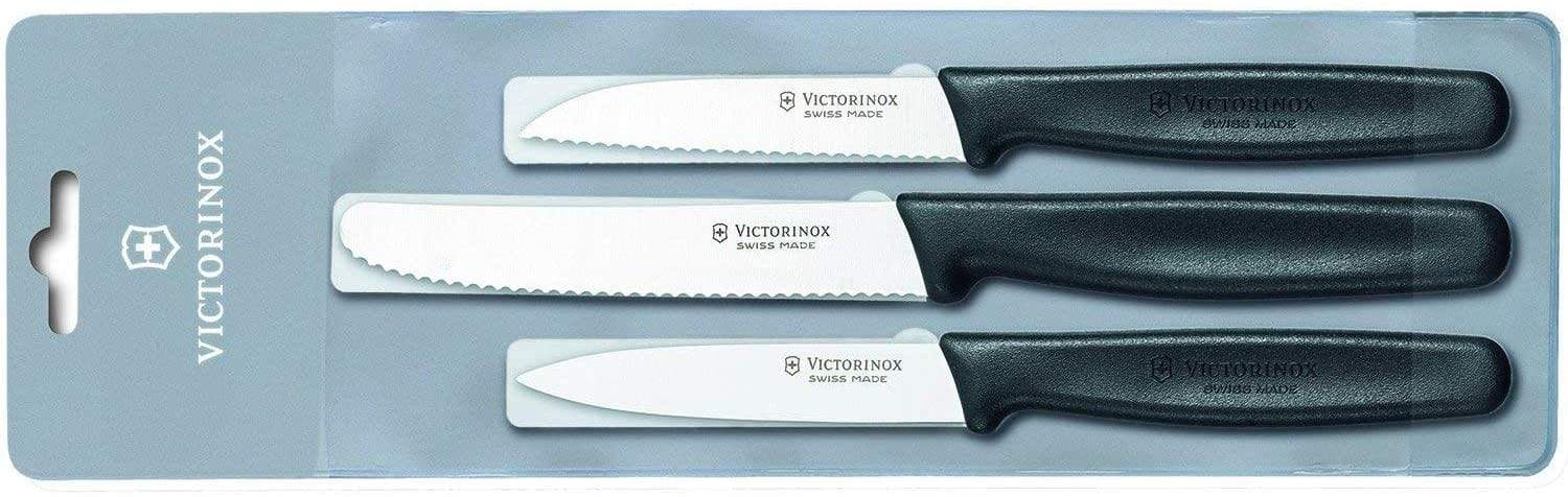 VICTORINOX PARING KNIFE 3PC SET BLACK - 5.1113.3