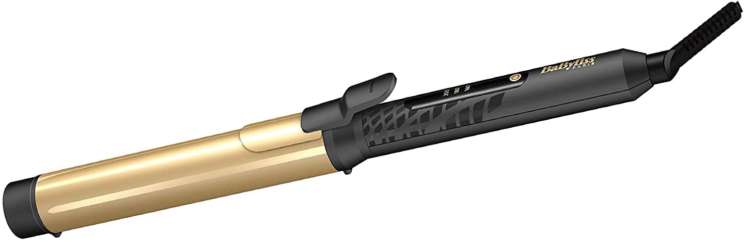 BaByliss Hair Curling Iron 3 Temperature LED, 32mm ,Gold -BABC432SDE - Jashanmal Home