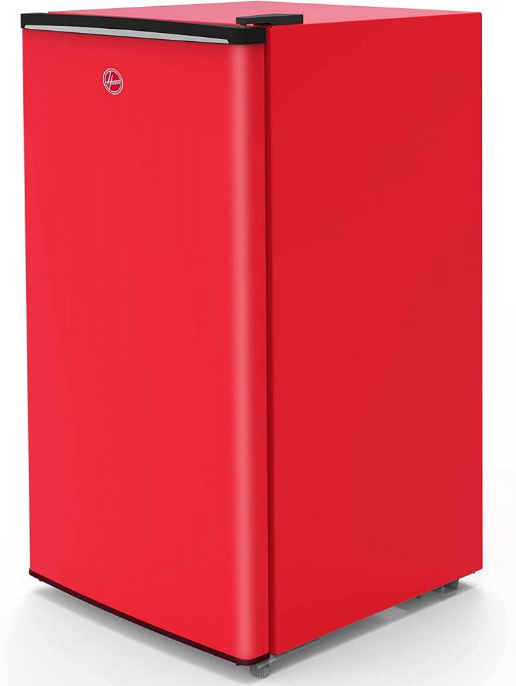 Hoover 118L Single Door Compact Refrigerator with Freezer Compartment - Mechanical Control, Adjustable Thermostat, Security Lock, 1 Removable Shelf, Defrost Feature, 1 Year Warranty, Red - HSD-K118-R