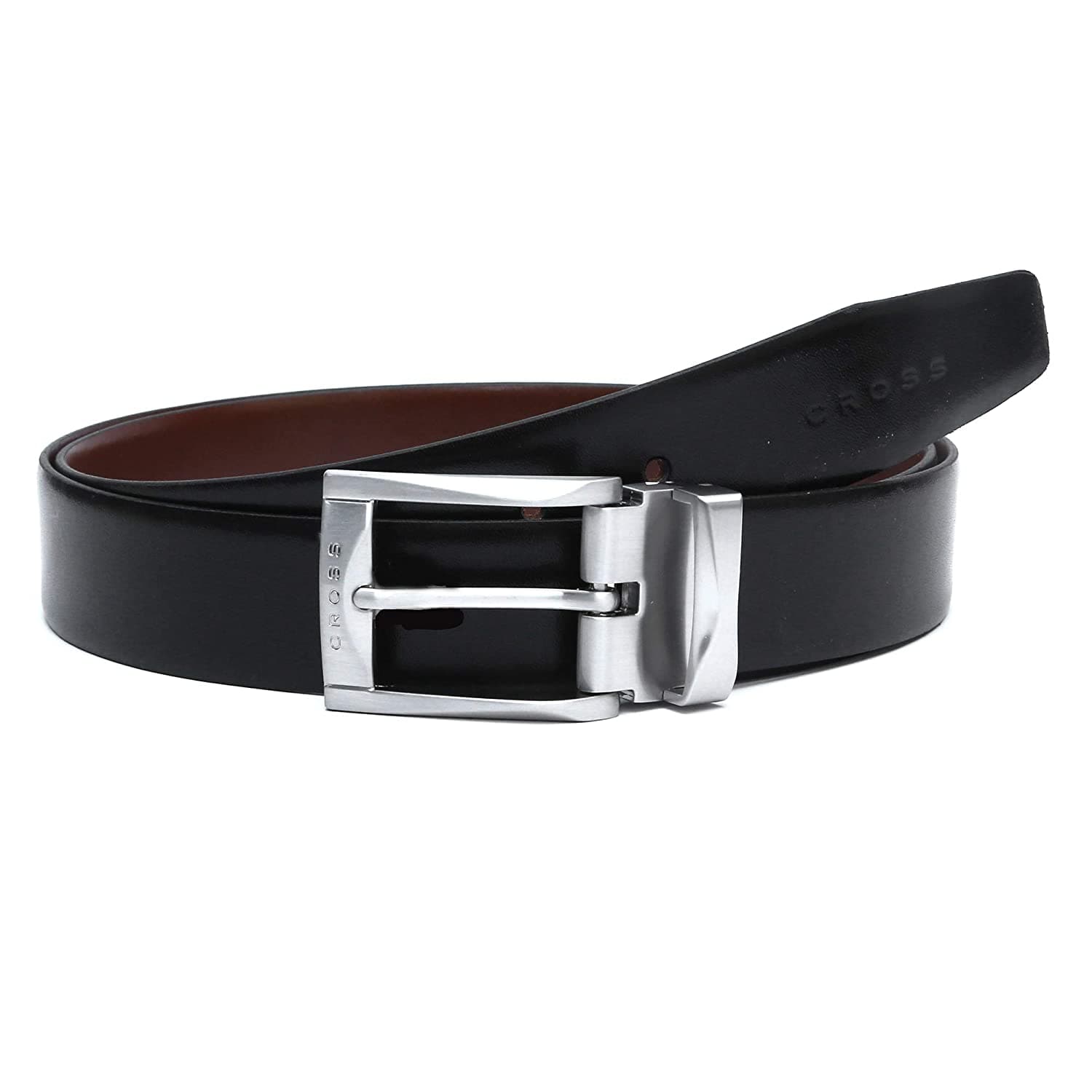 CROSS MEISTER PREMIUM LEATHER BELT WITH 30 MM PRONGED BUCKLE FOR MEN L (92CM) - BLACK AND BROWN - AC1298194-2-L2
