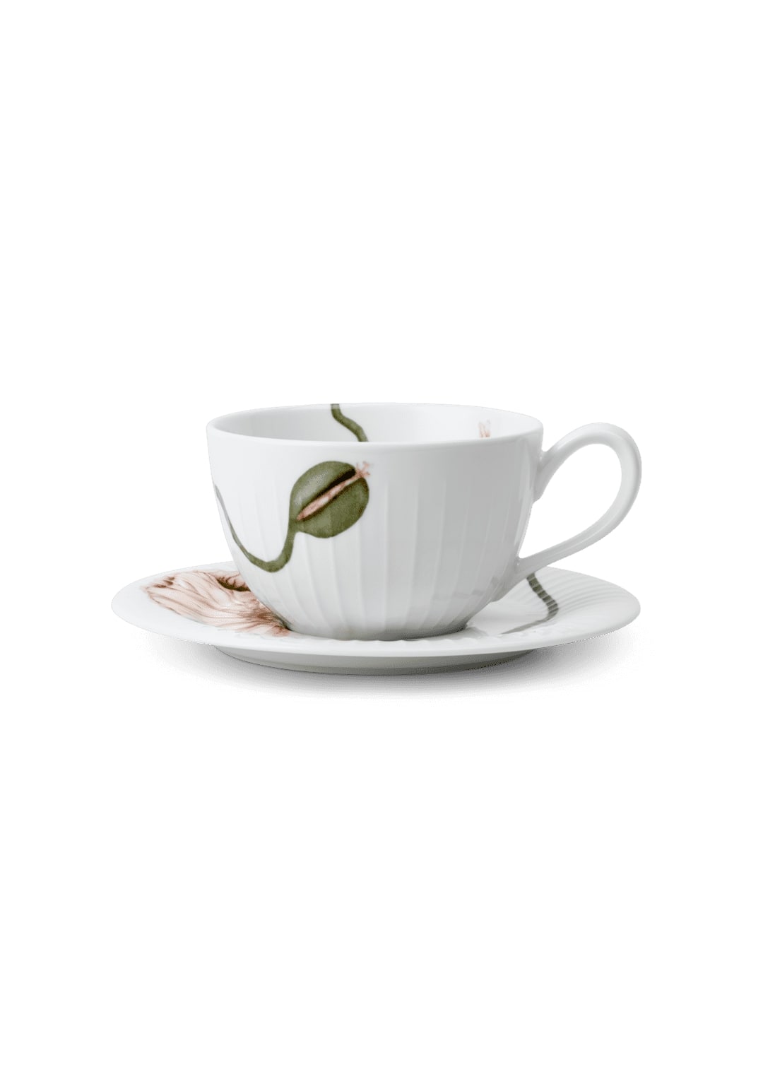 Kähler Hammershøi Poppy Tea Cup With Matching Saucer 38 Cl White W. Deco