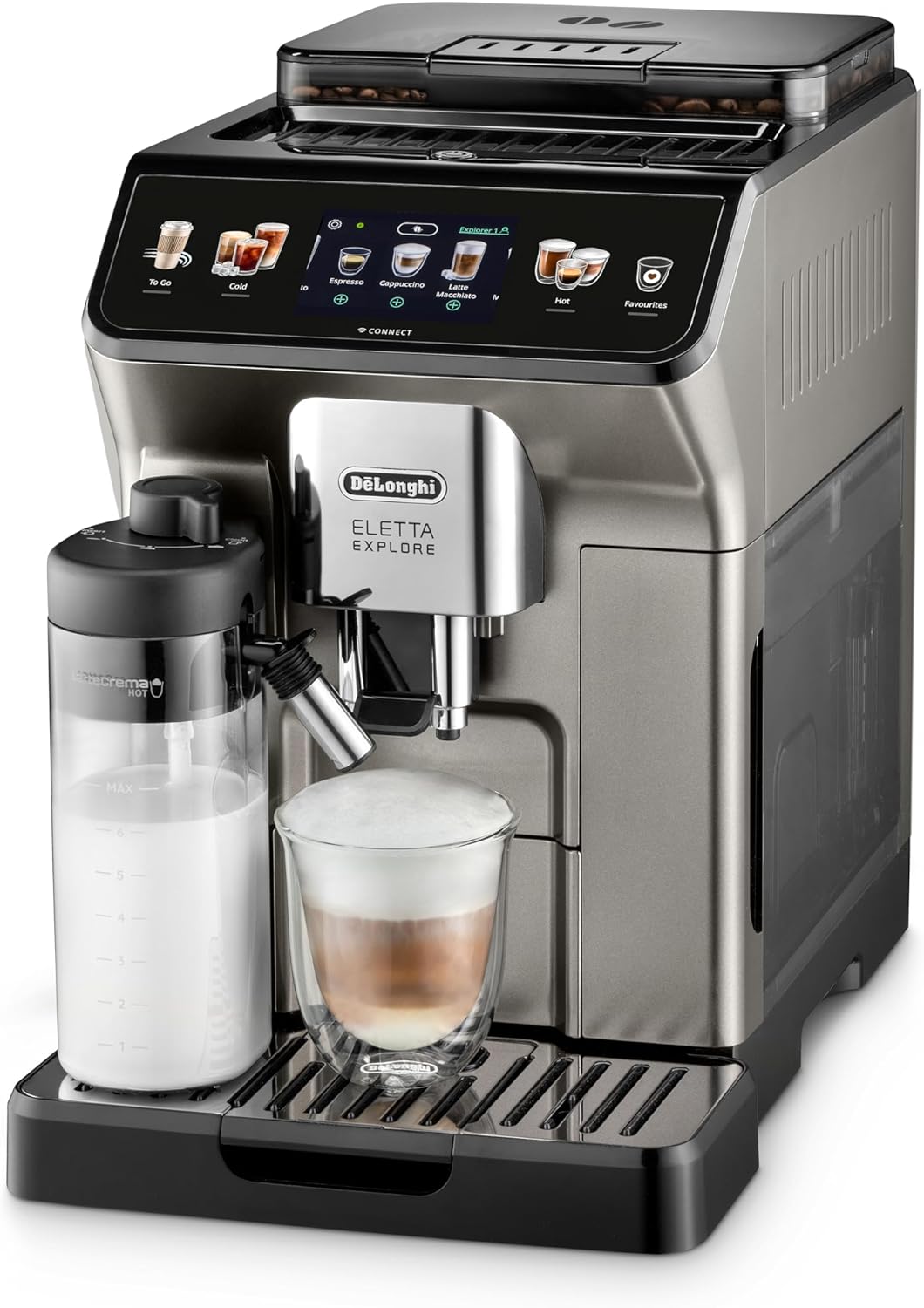 DELONGHI ELETTA EXPLORE COFFEE MACHINE TITANIUM - ECAM450.86.T