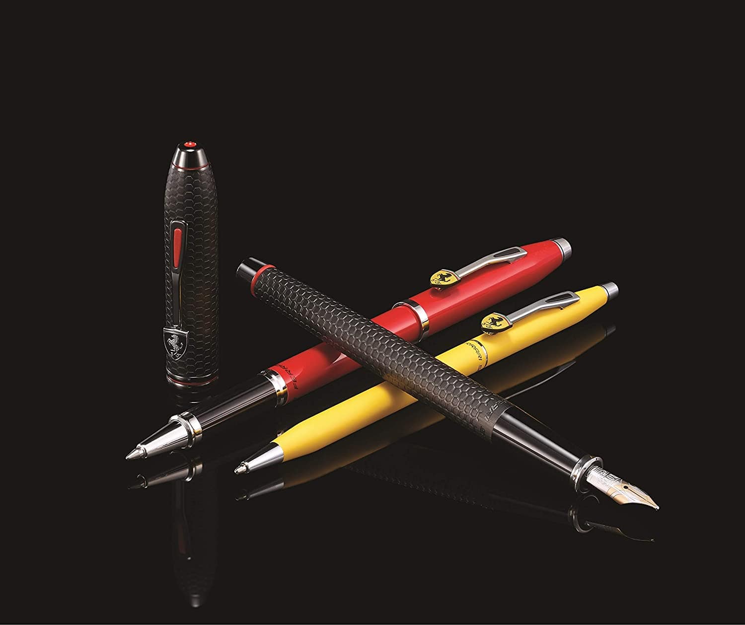 Cross Townsend Collection For Scuderia Ferrari Brushed Black Chemically Etched Honeycomb Pattern Fountain Pen - FR0046-58MD