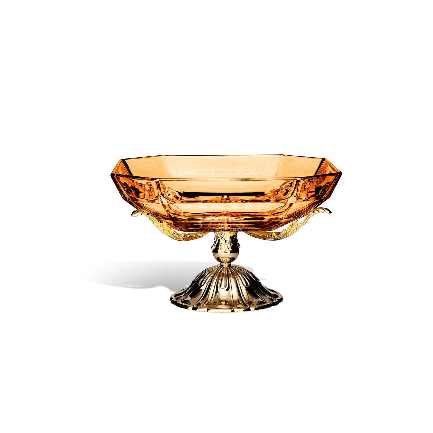 ROMA CENTERPIECE AMBER GLASS 35 X 35 X H20 CM - DC6153/OR-AM