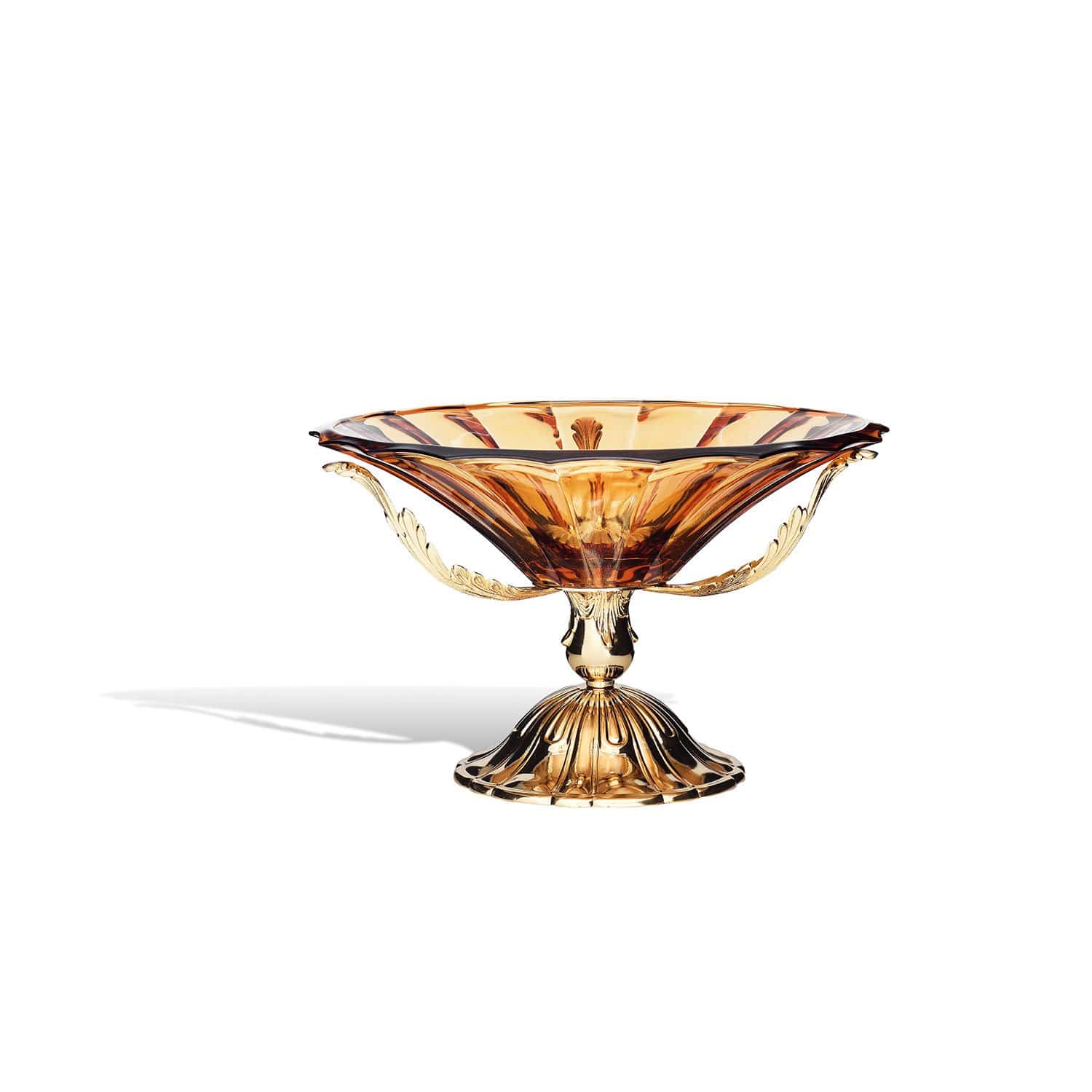 ROMA CENTERPIECE BOWL AMBER GLASS - DC6155/OR-AM