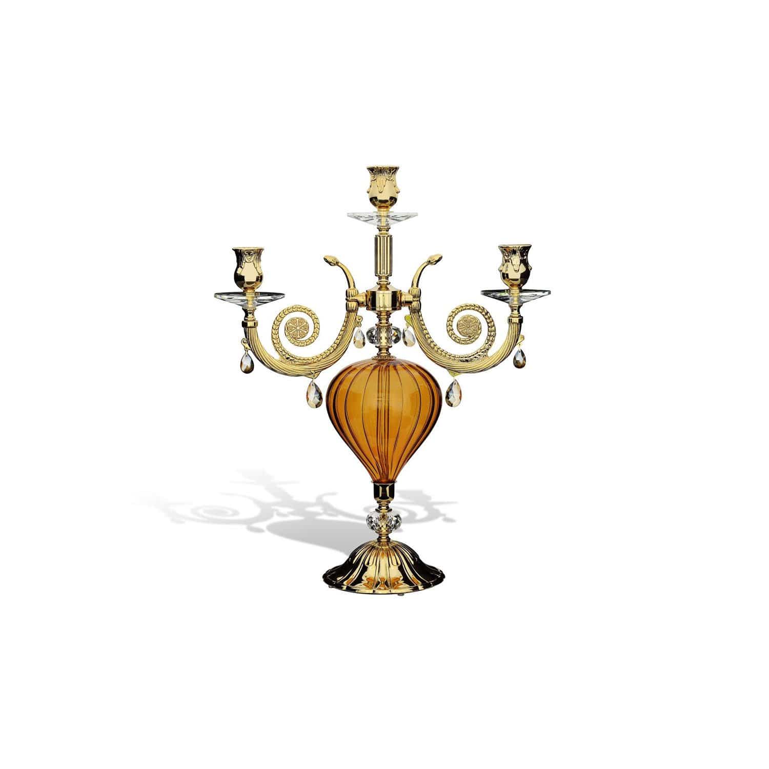 ROMANTICA 3 FLAMES CANDLESTAND AMBER - DC2441