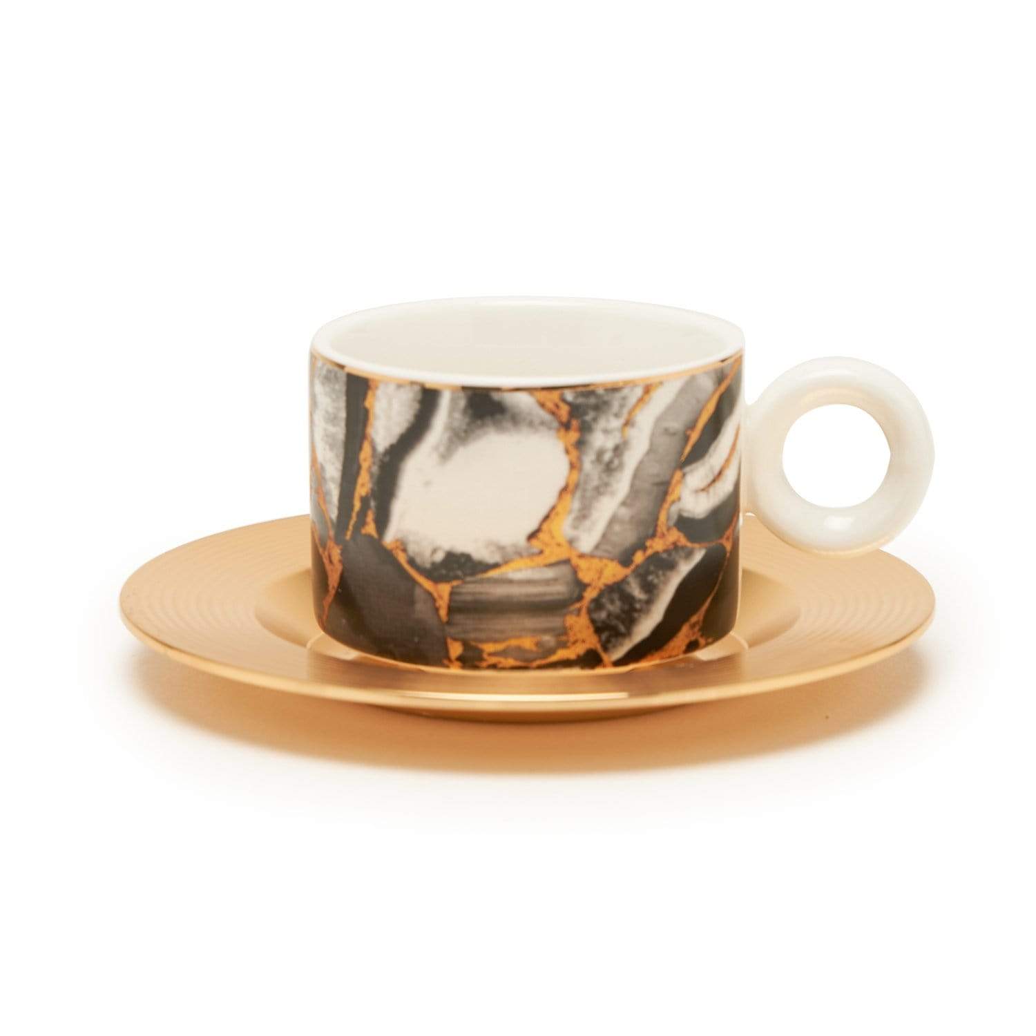 AMBER MARLENE GOLD 12PC SET COFFEE CUP/SAUCER - AM3489-90-S12-MAR