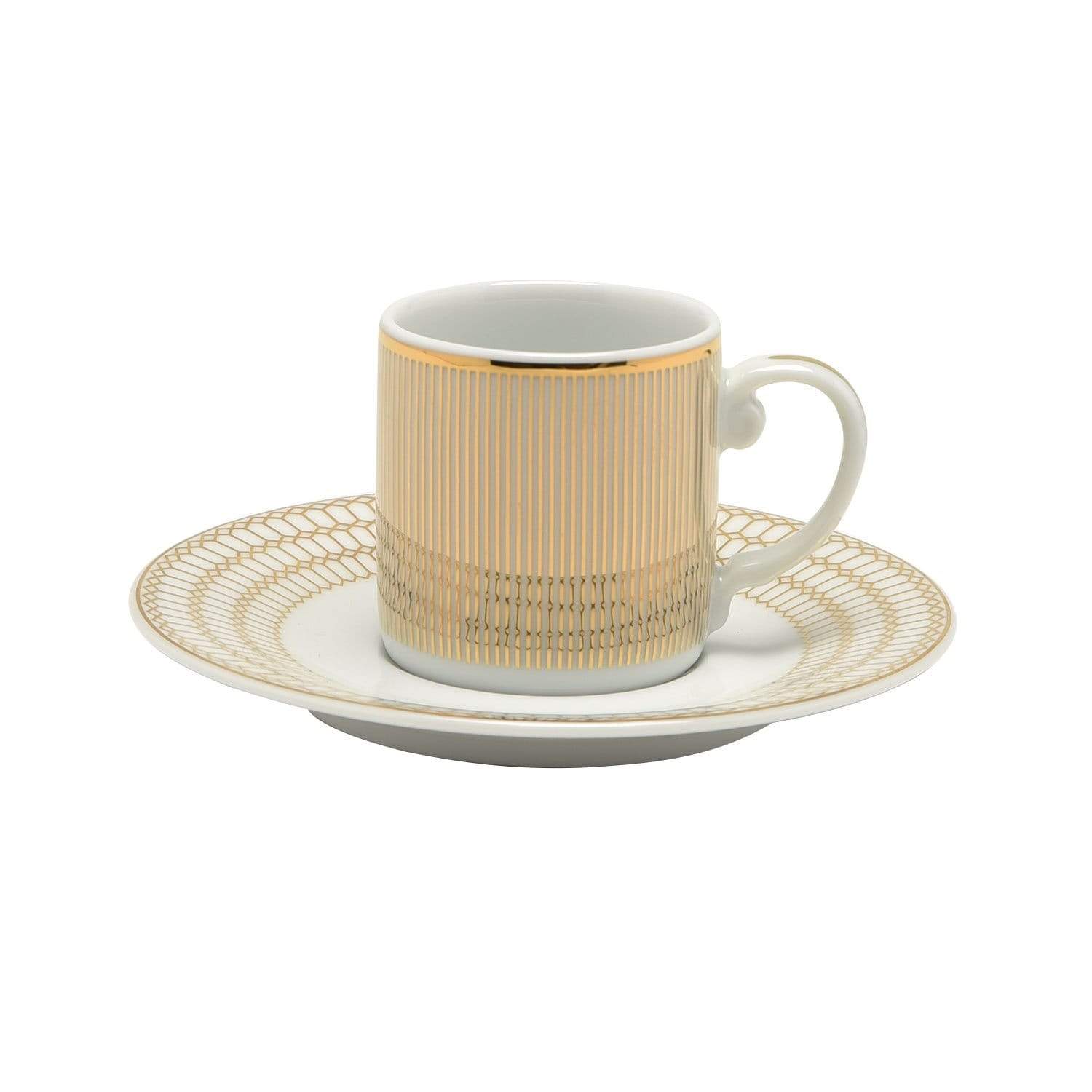 DANKOTUWA FOSTER GOLD 6+6 DEMITASSE COFFEE CUP AND SAUCER - FOST-11792/693/6-G