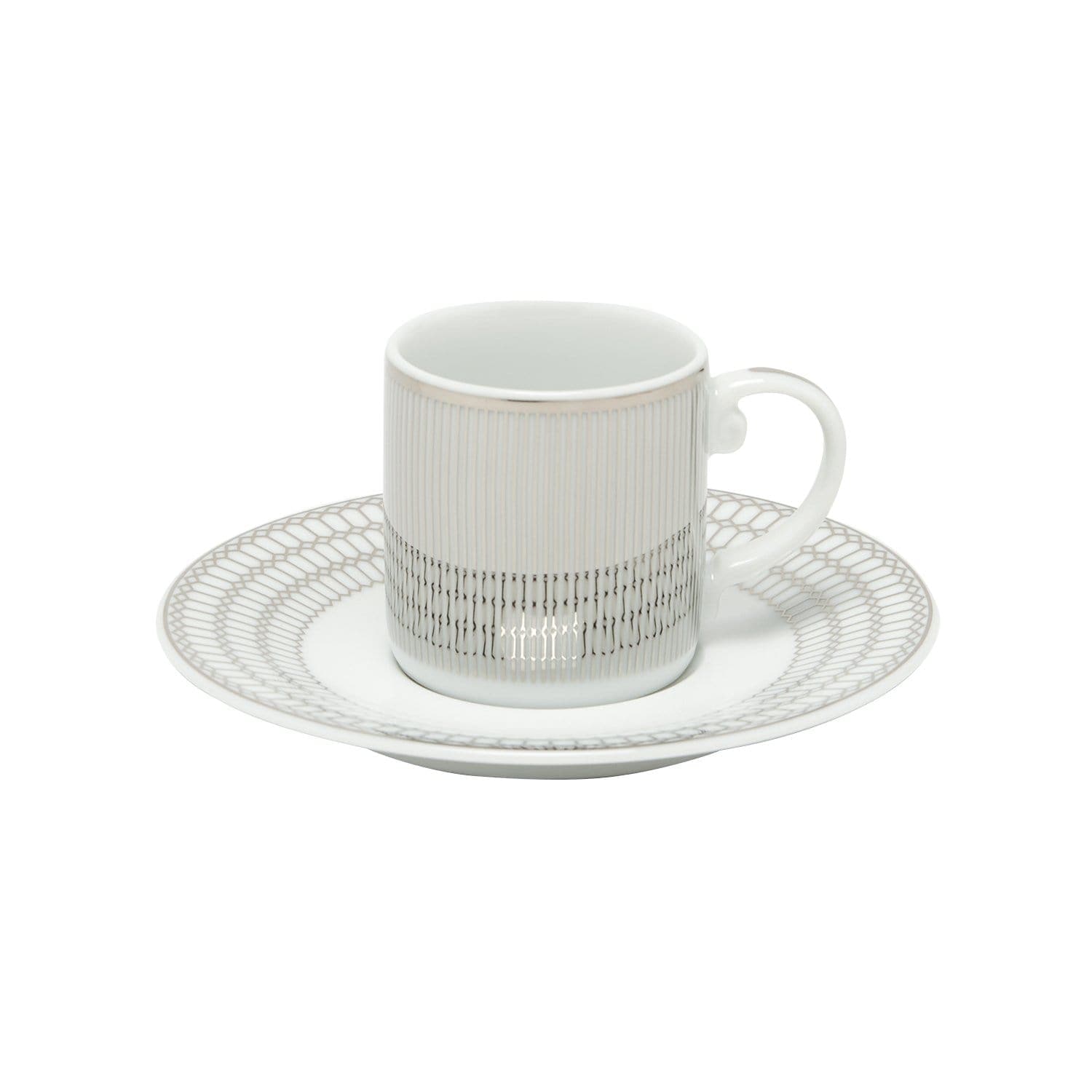 DANKOTUWA FOSTER PLATINUM DEMITASSE COFFEE CUP AND SAUCER SET - FOST-11792/693/6-P