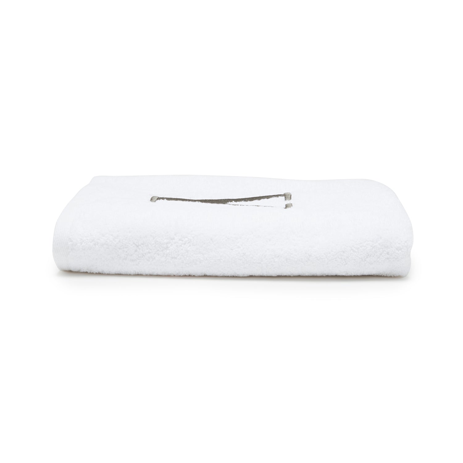 Avanti Monogram Block Letter Y Hand Towel - WHITE AND SILVER