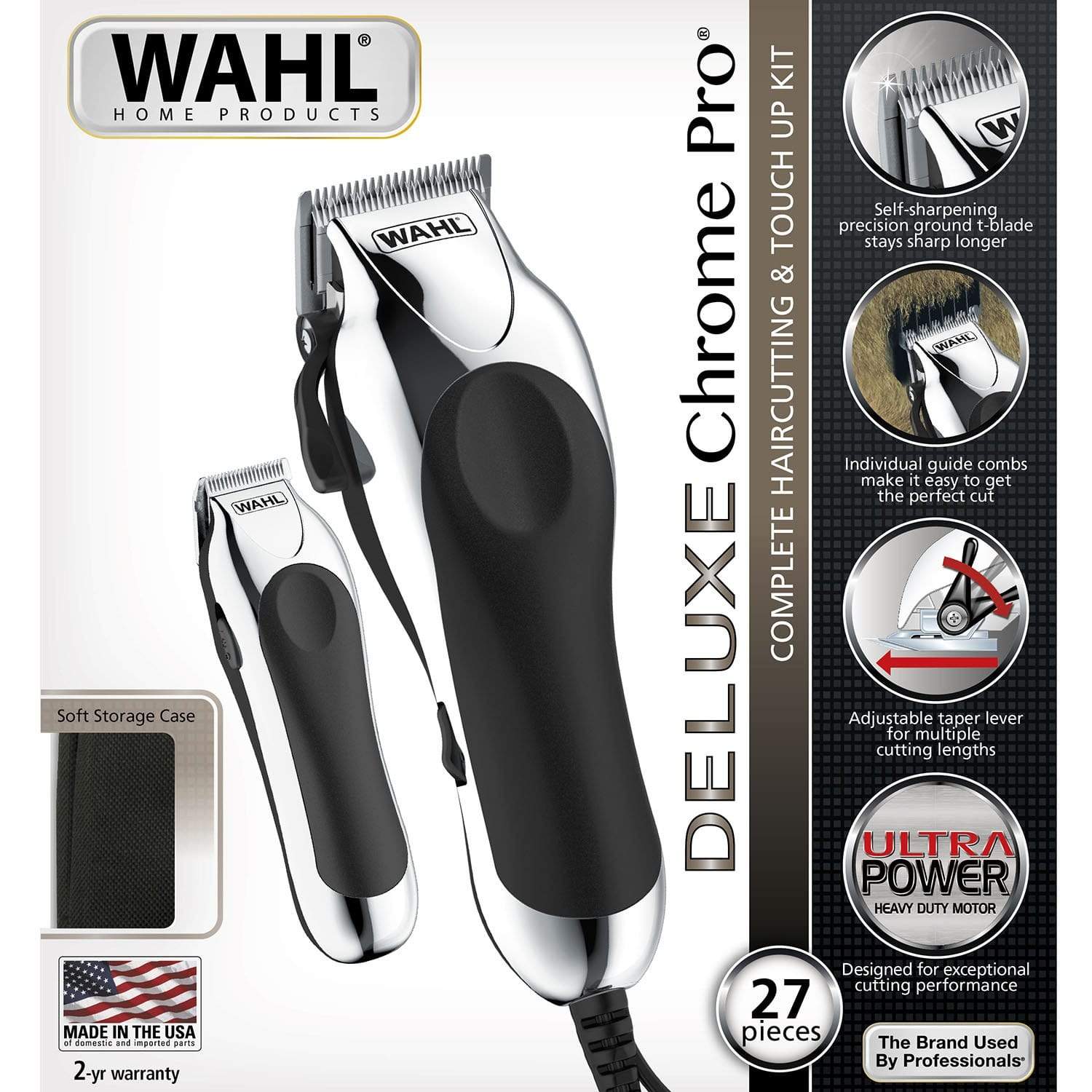 Wahl Chrome Pro Deluxe Hair Clipper Combo Pack