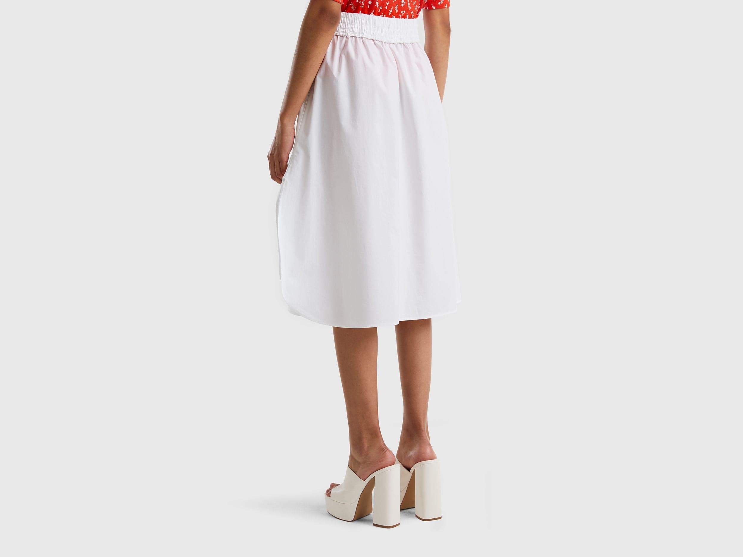 Midi skirt in 100% cotton