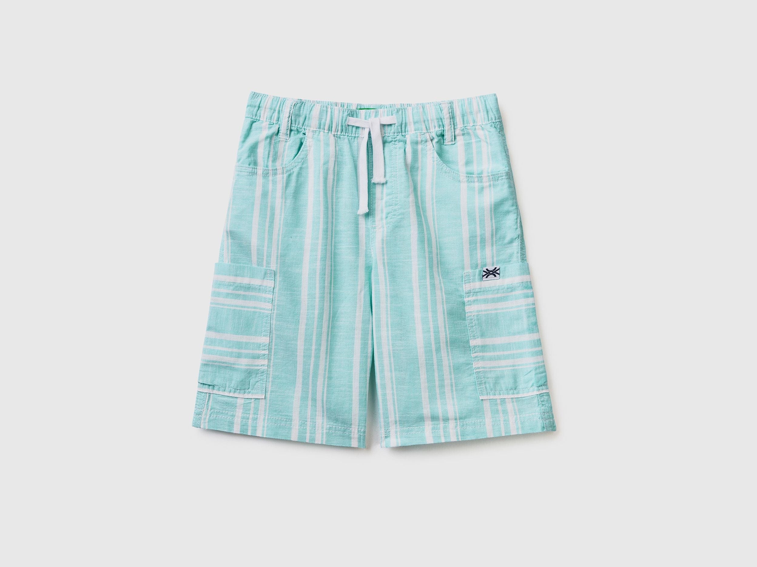 Striped cargo shorts