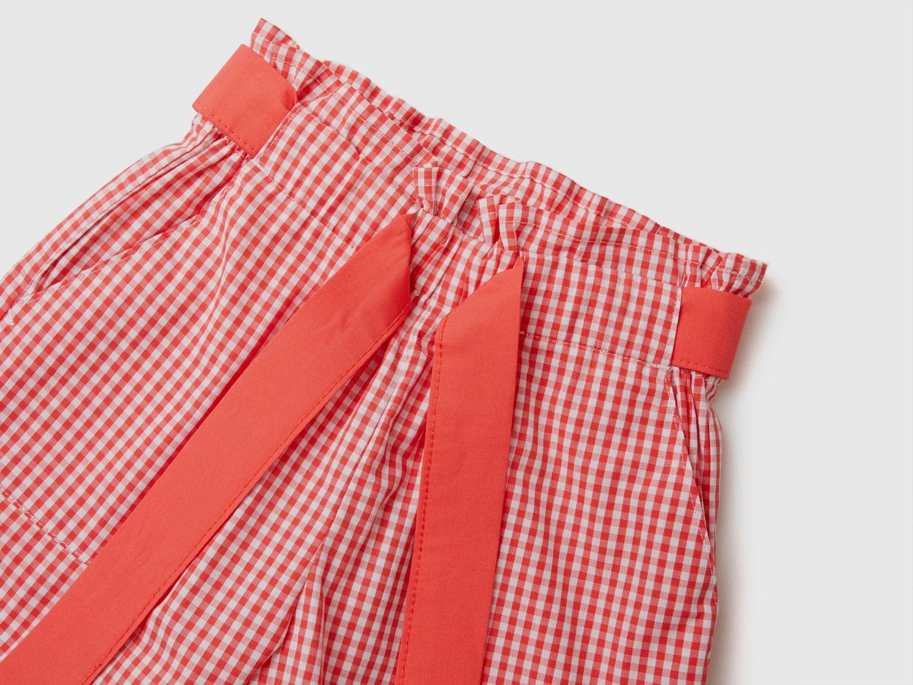 Vichy bermudas with belt