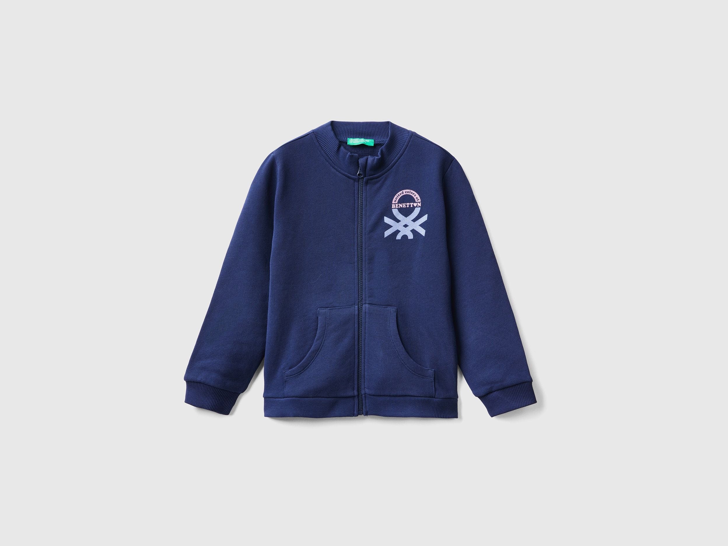 Sweatshirt with zip in organic cotton