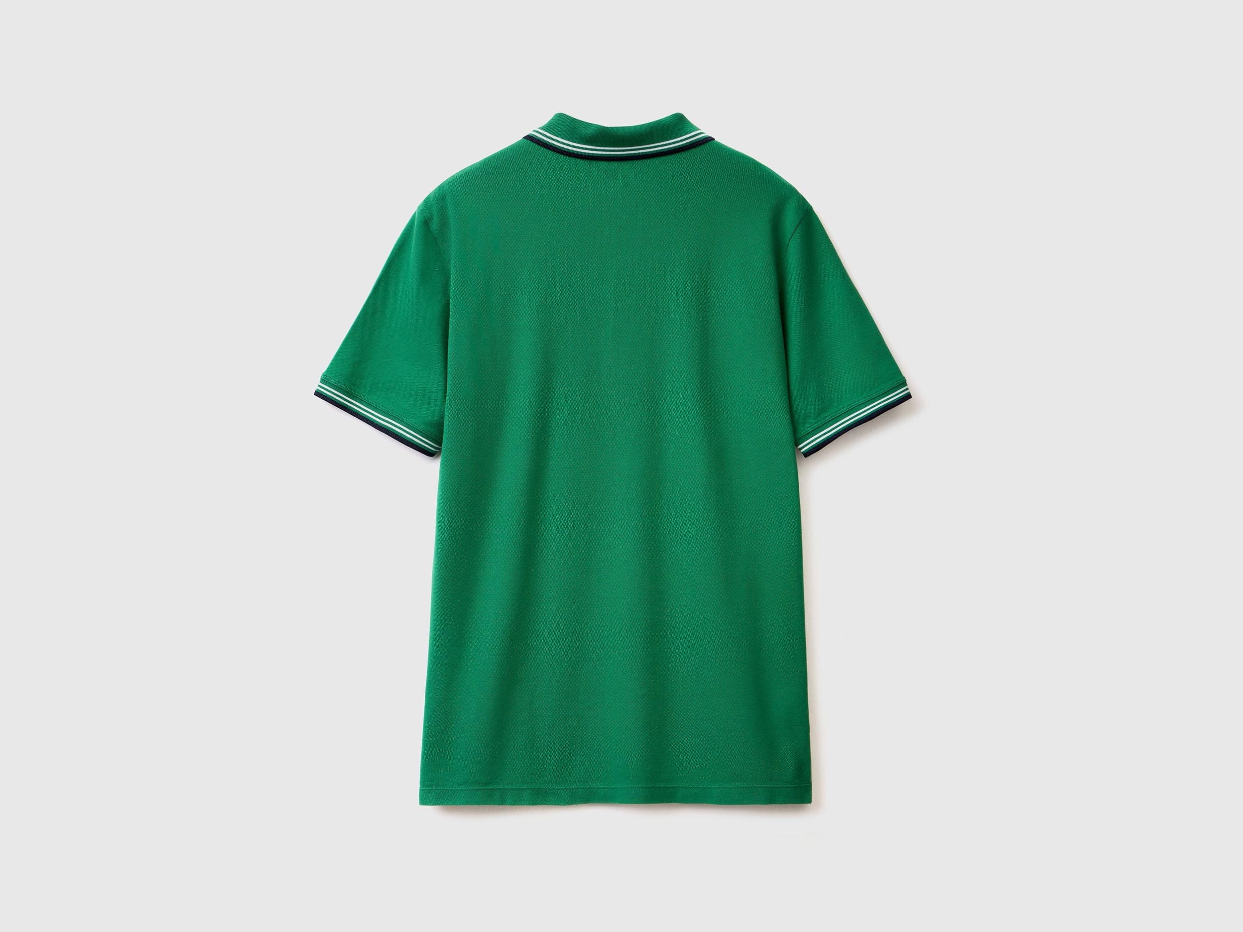 Short sleeve stretch cotton polo