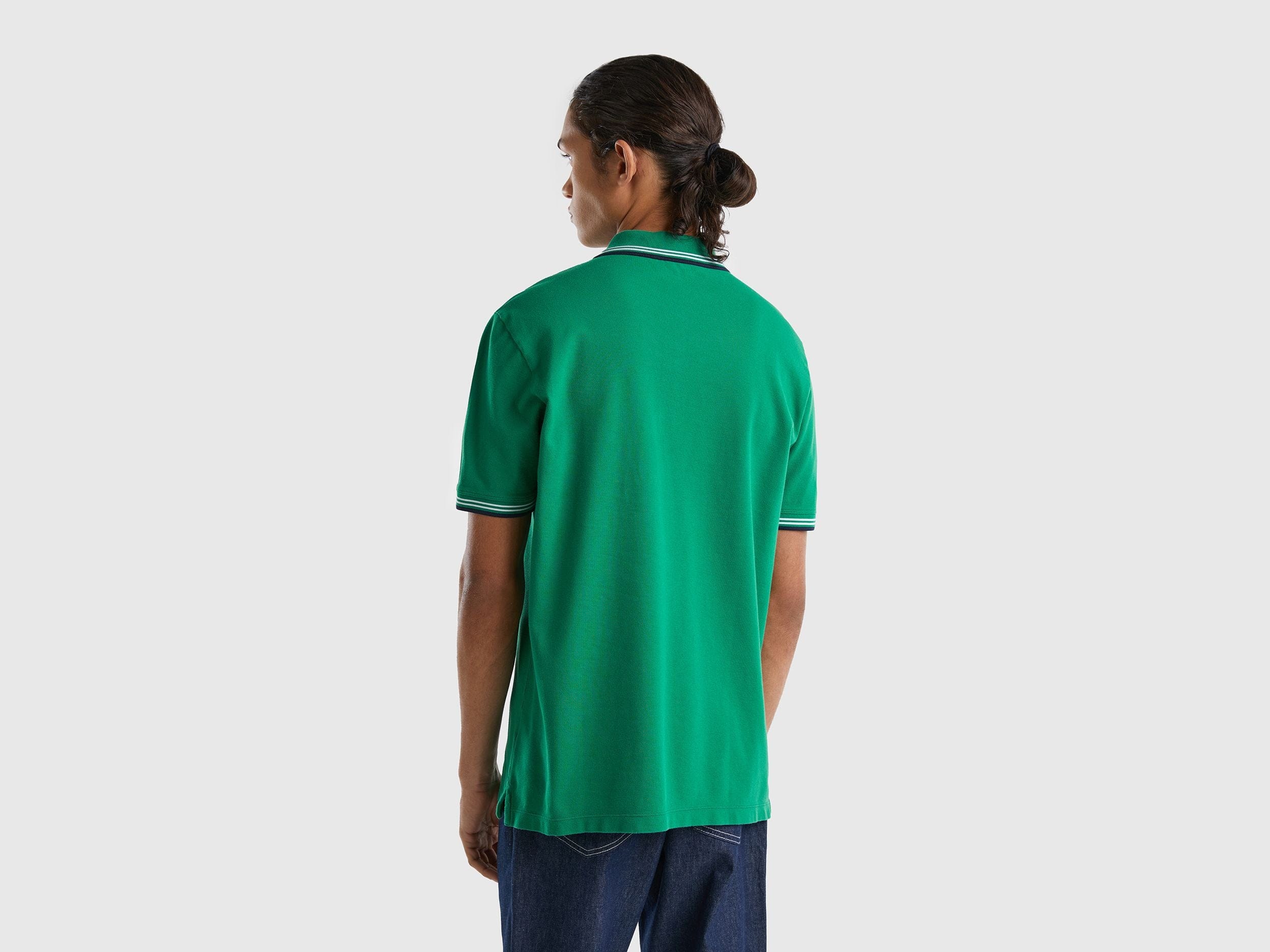 Short sleeve stretch cotton polo