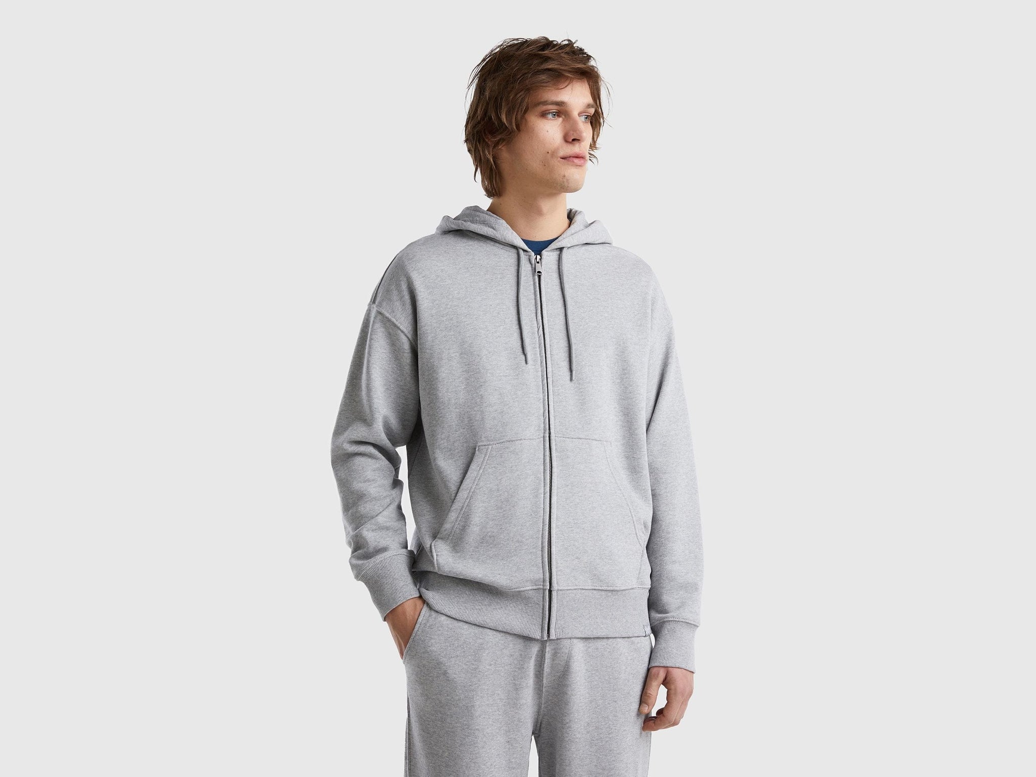 Zip-up hoodie in cotton