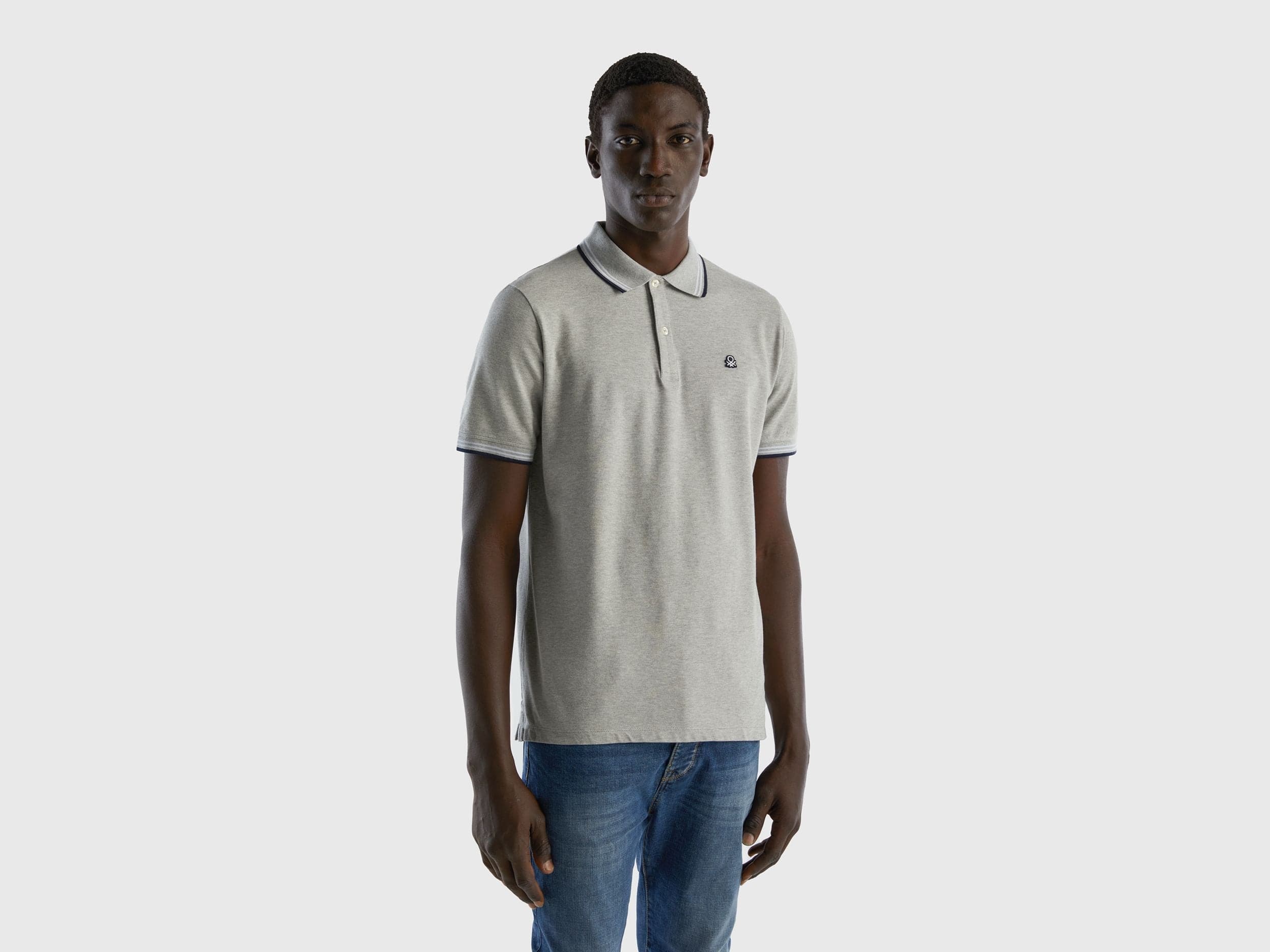 Short sleeve stretch cotton polo