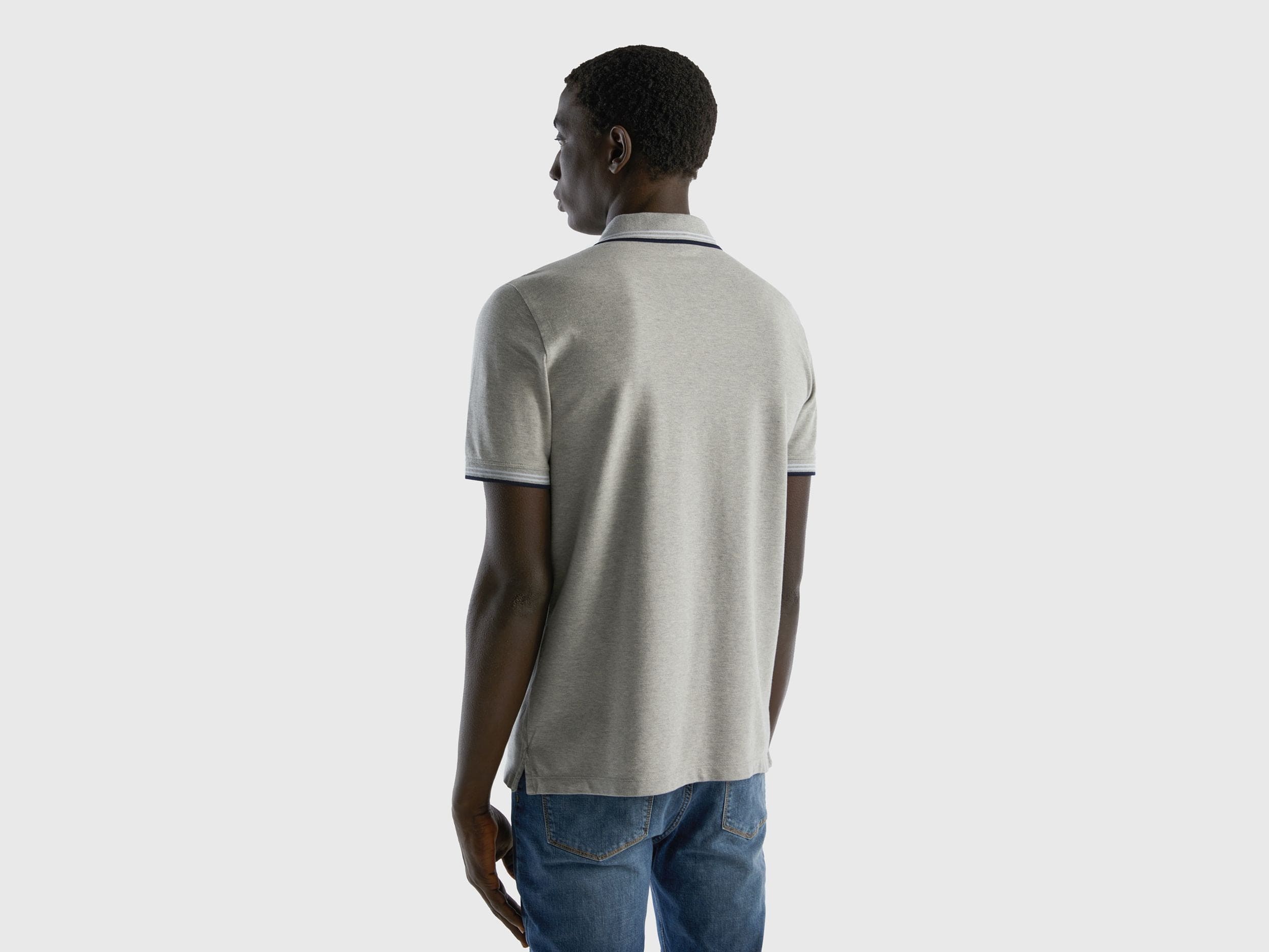Short sleeve stretch cotton polo